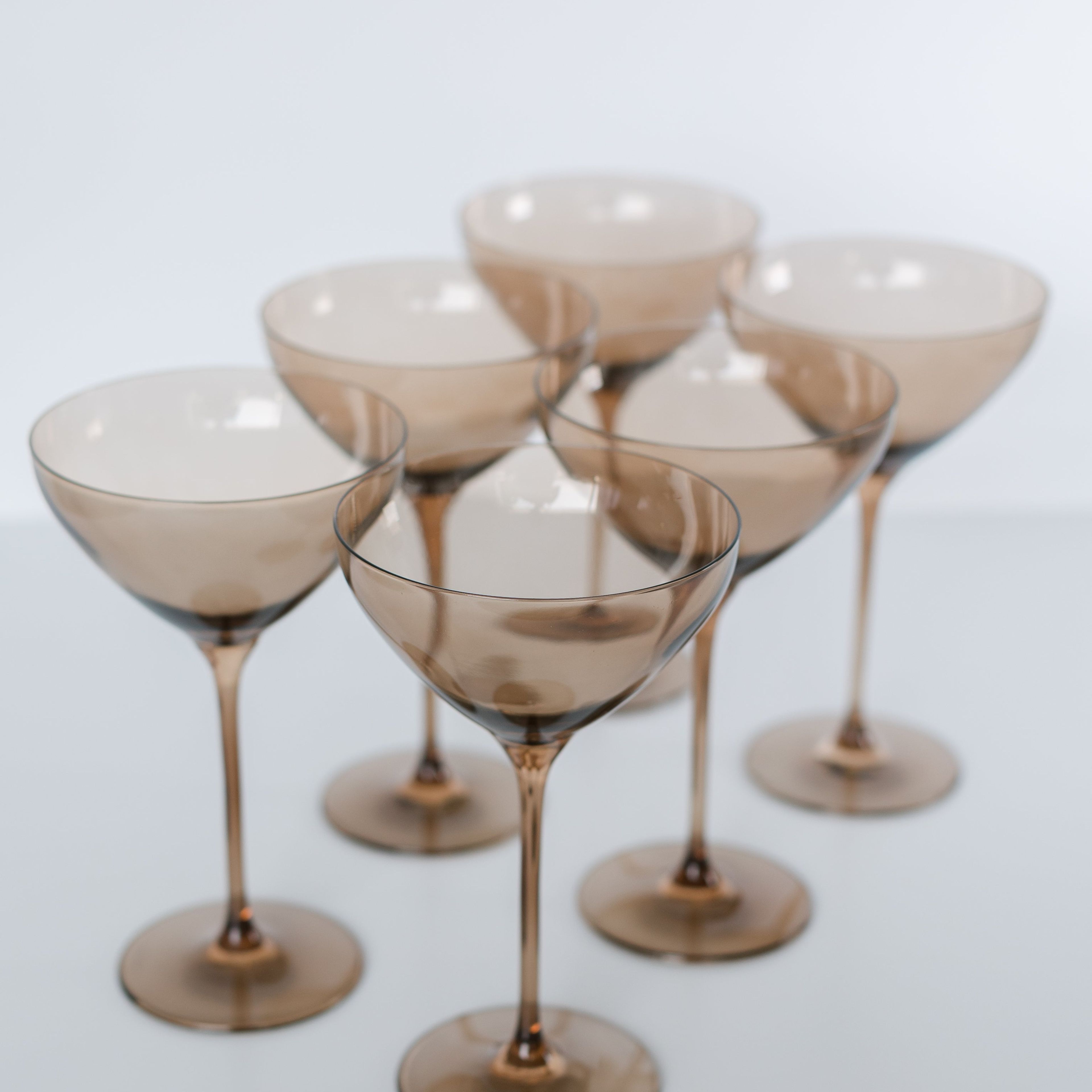 Estelle Colored Martini Glass - Set of 6 {Amber Smoke}