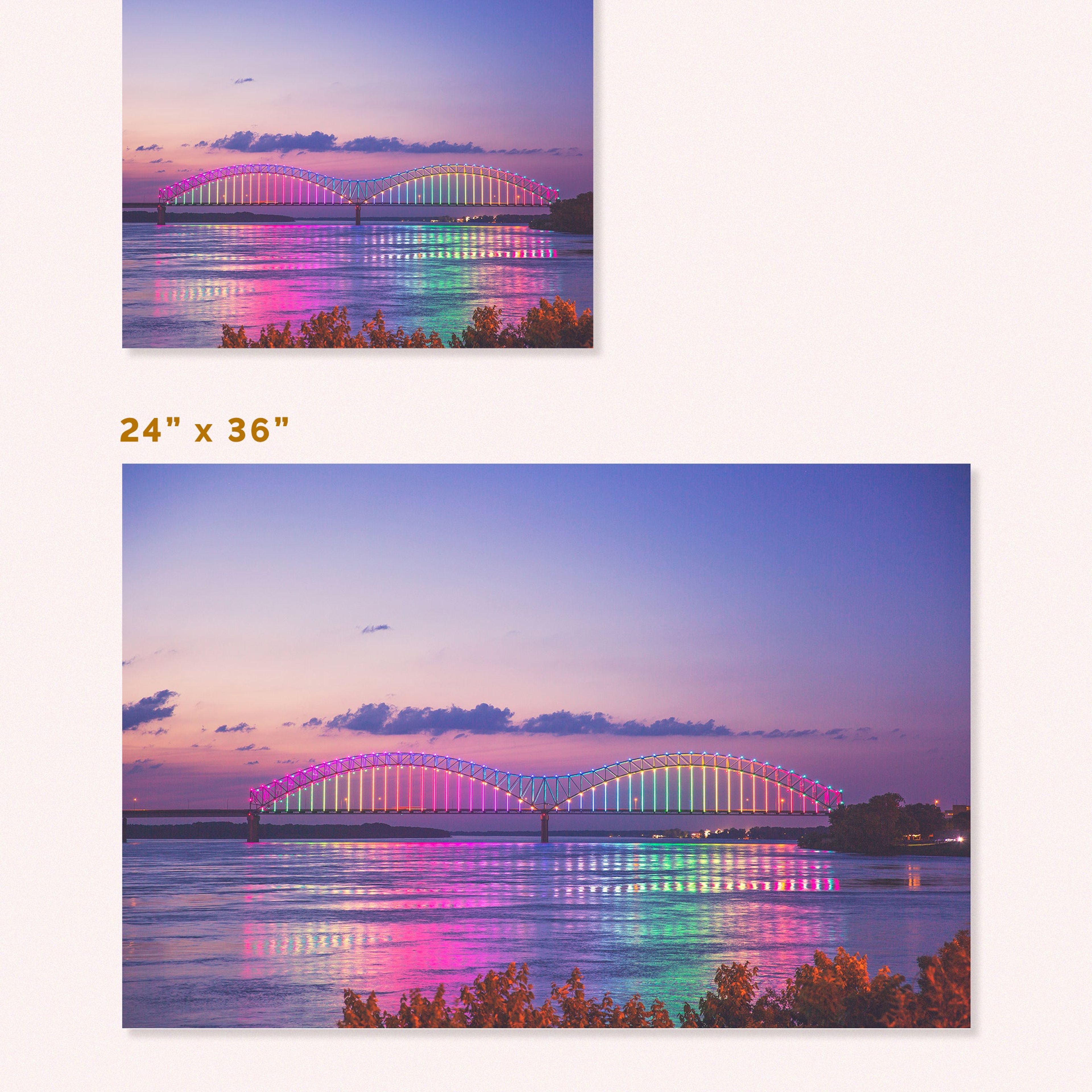 Memphis, Tennessee, rainbow bridge photography print