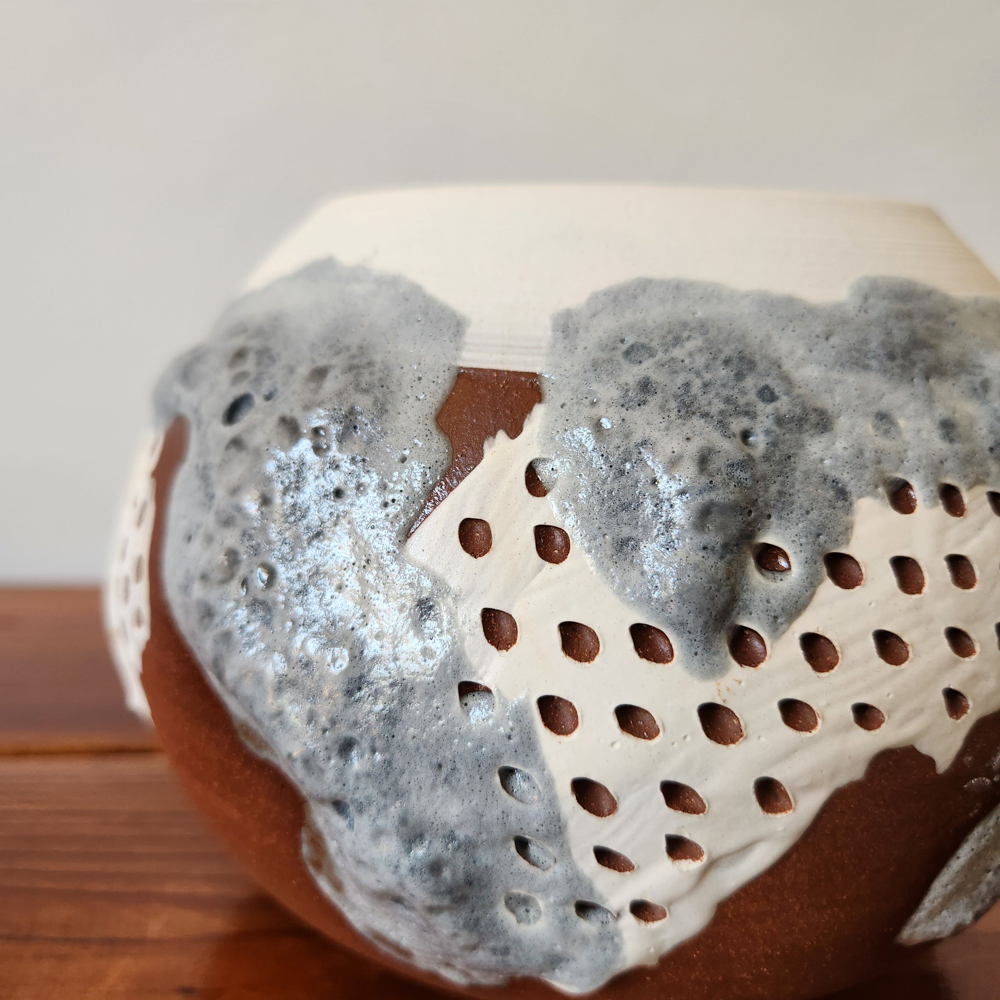 Crater Grey & White Vase