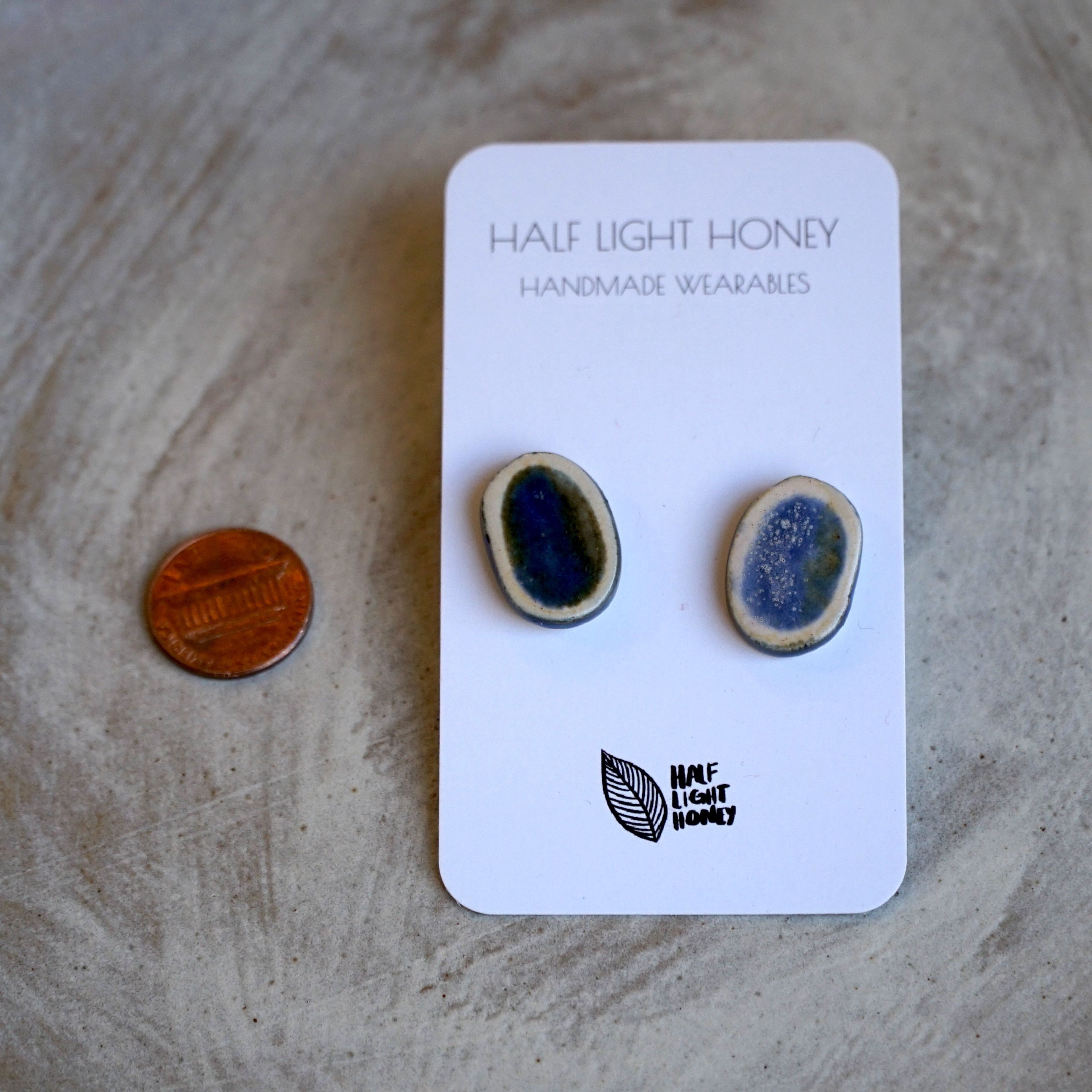 STONE - Stoneware Clay Studs - Ceramic Earrings - Hypoallergenic Clay Posts
