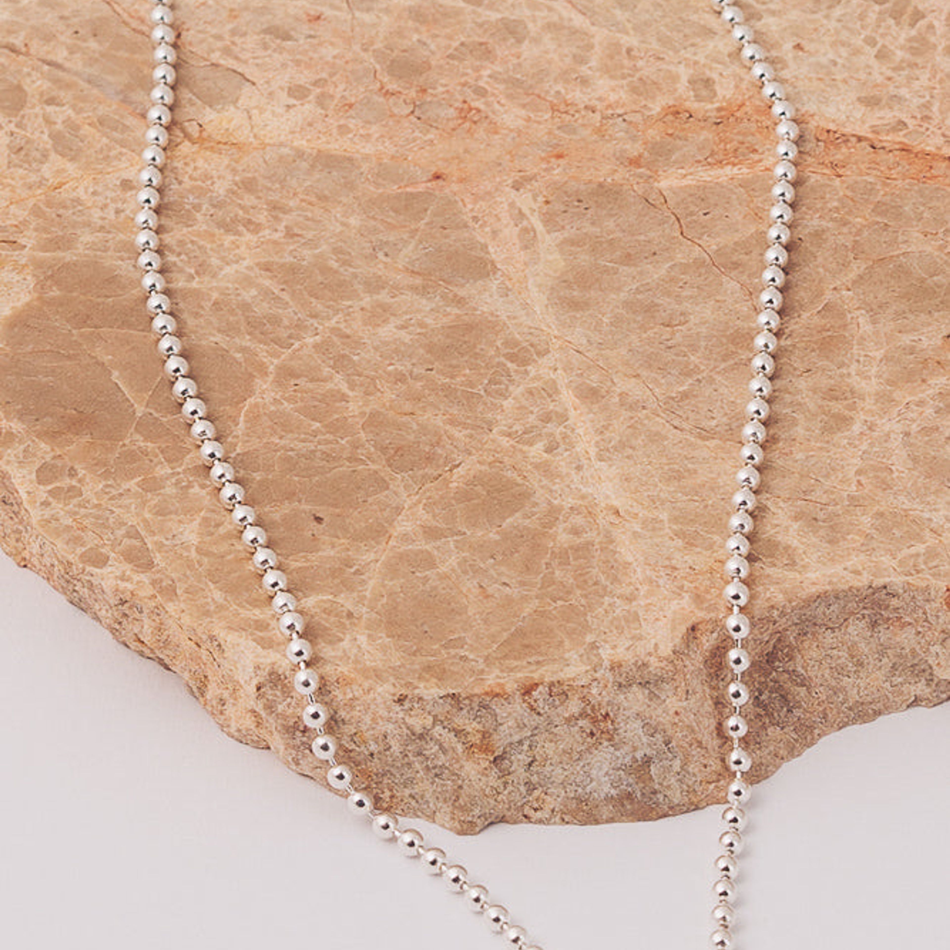 2mm Silver Ball Chain Necklace | .925 Silver