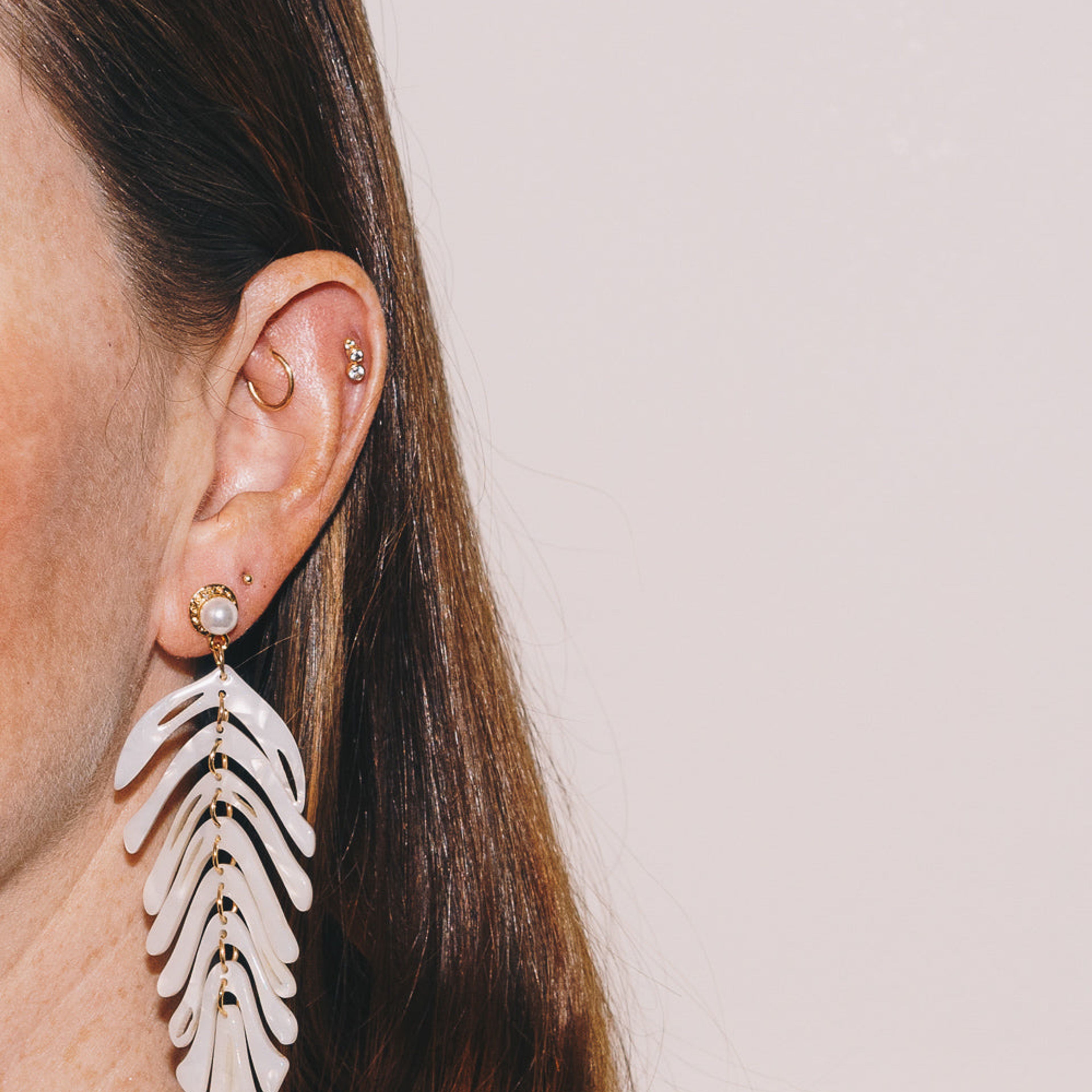 Morelia Statement Earrings | White Acrylic