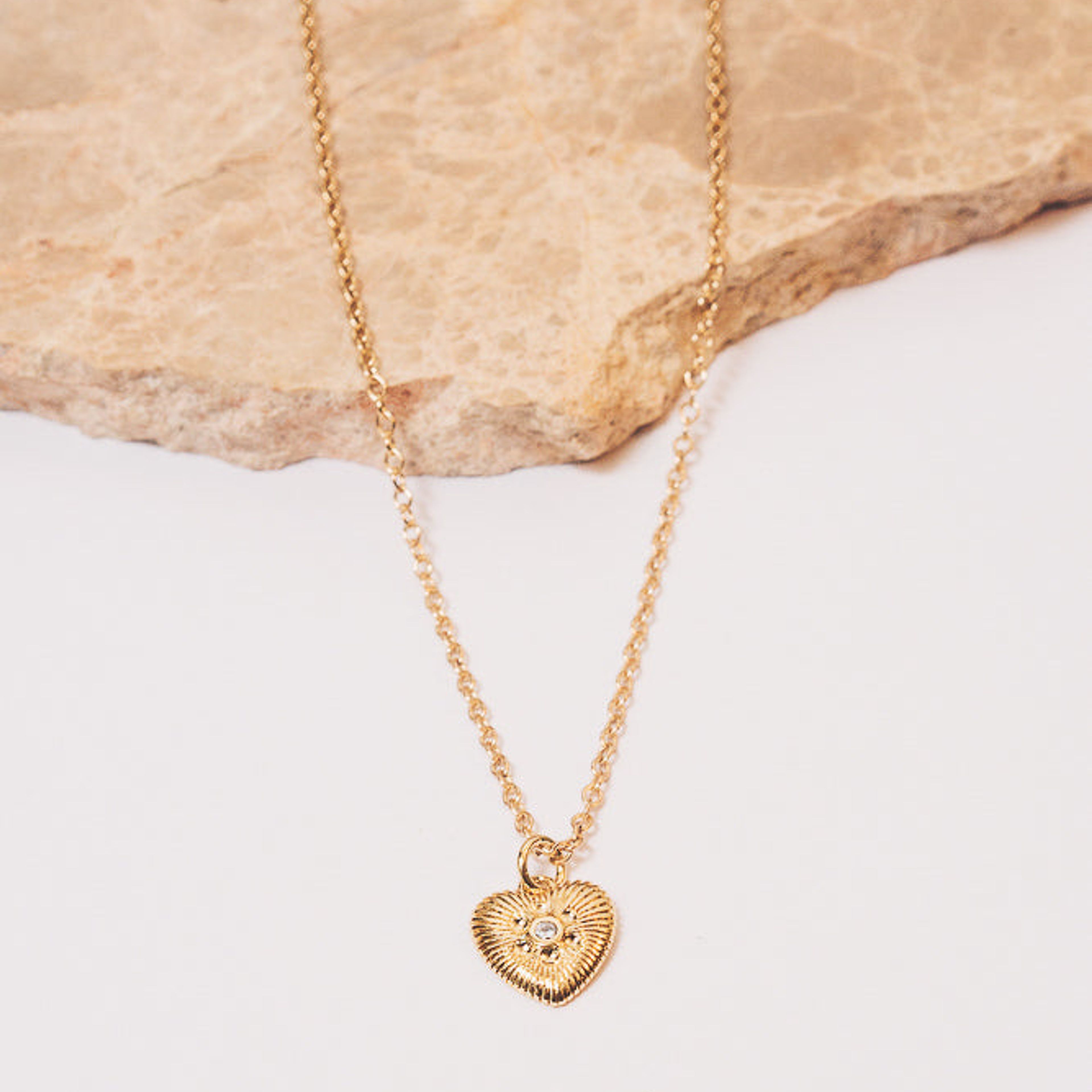Nettie Heart Charm Necklace | 14k Goldfill