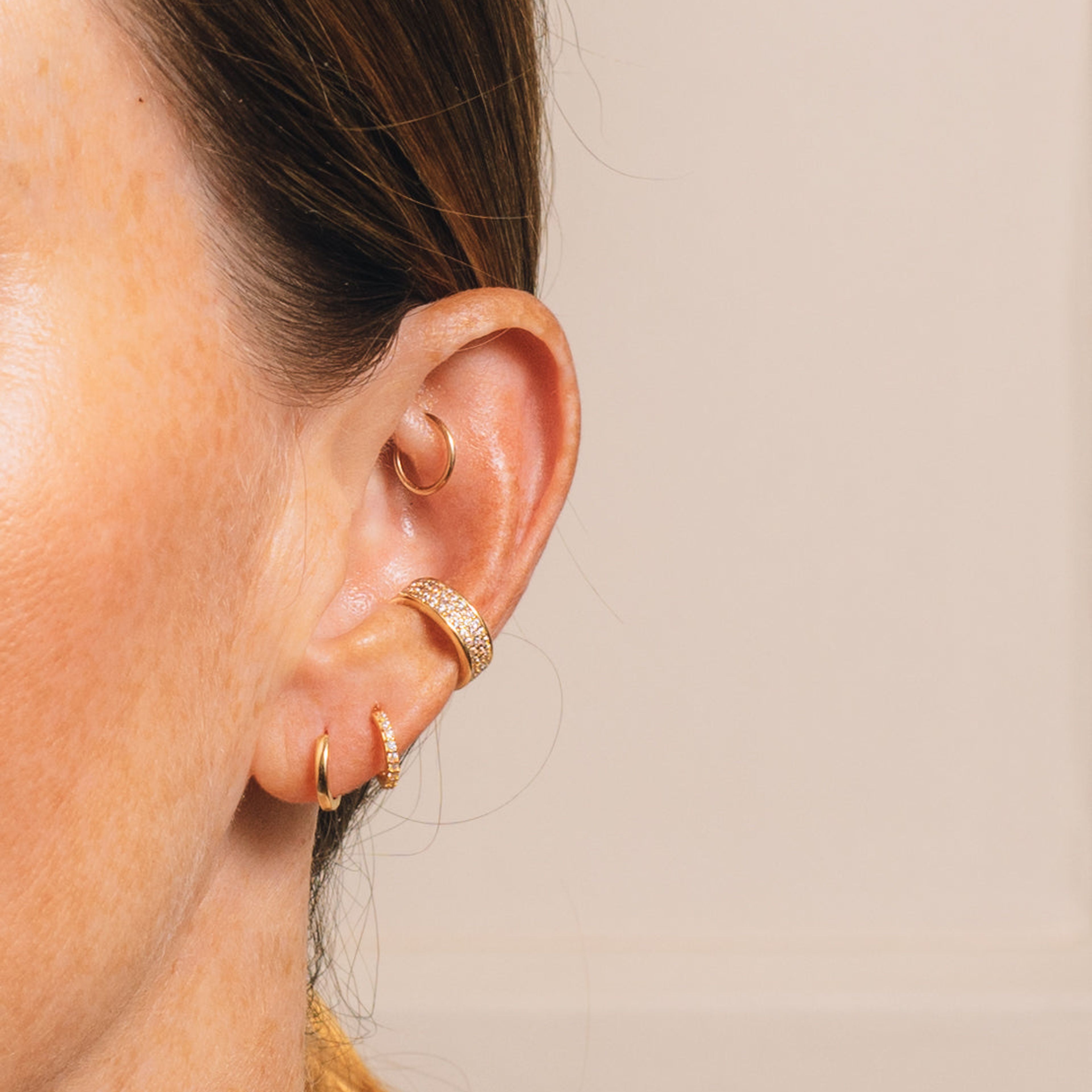 Noya Pavé Ear Cuff Earring | Crystal | 18k Gold over .925 Silver
