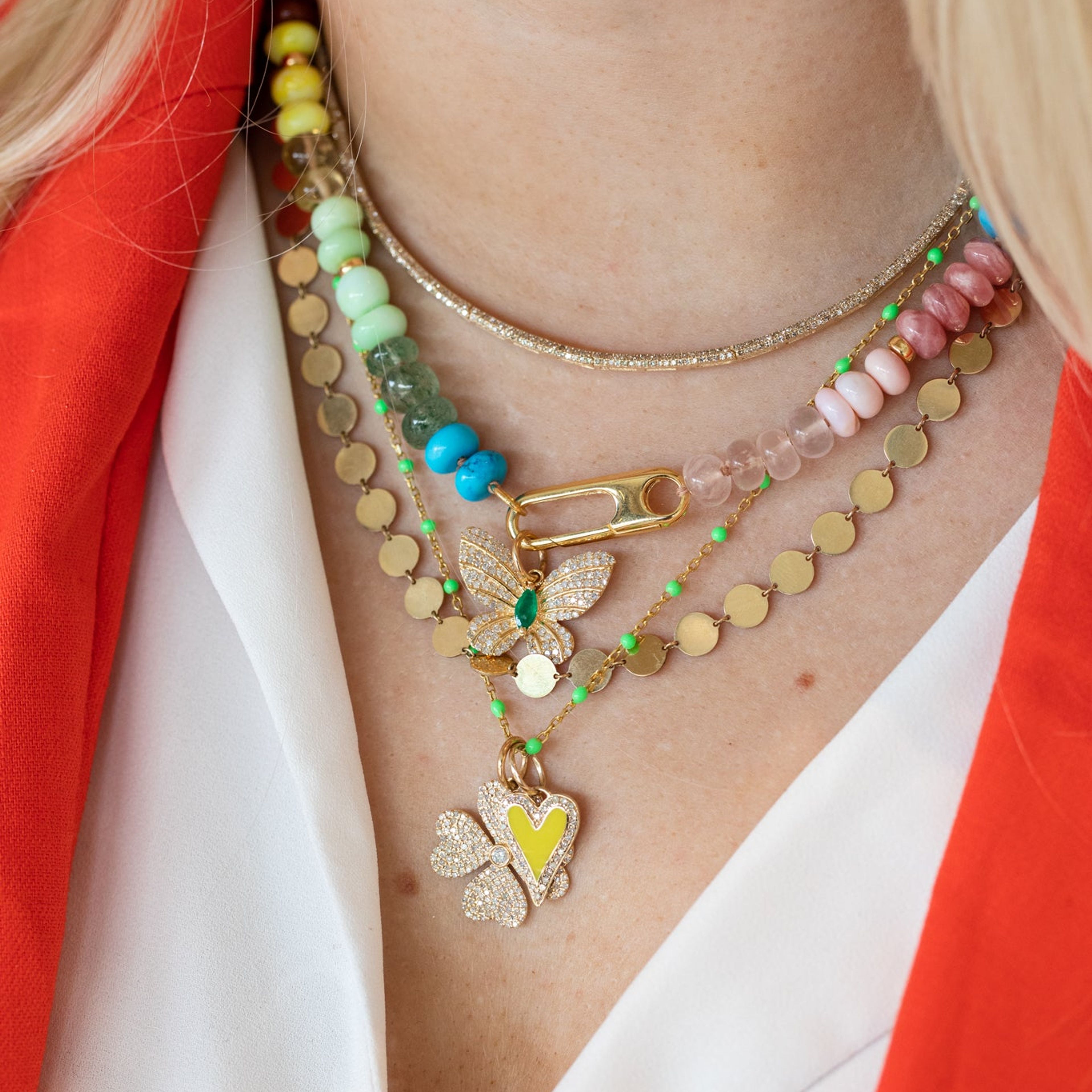 The Bora Bora Beaded Gemma Lock Necklace