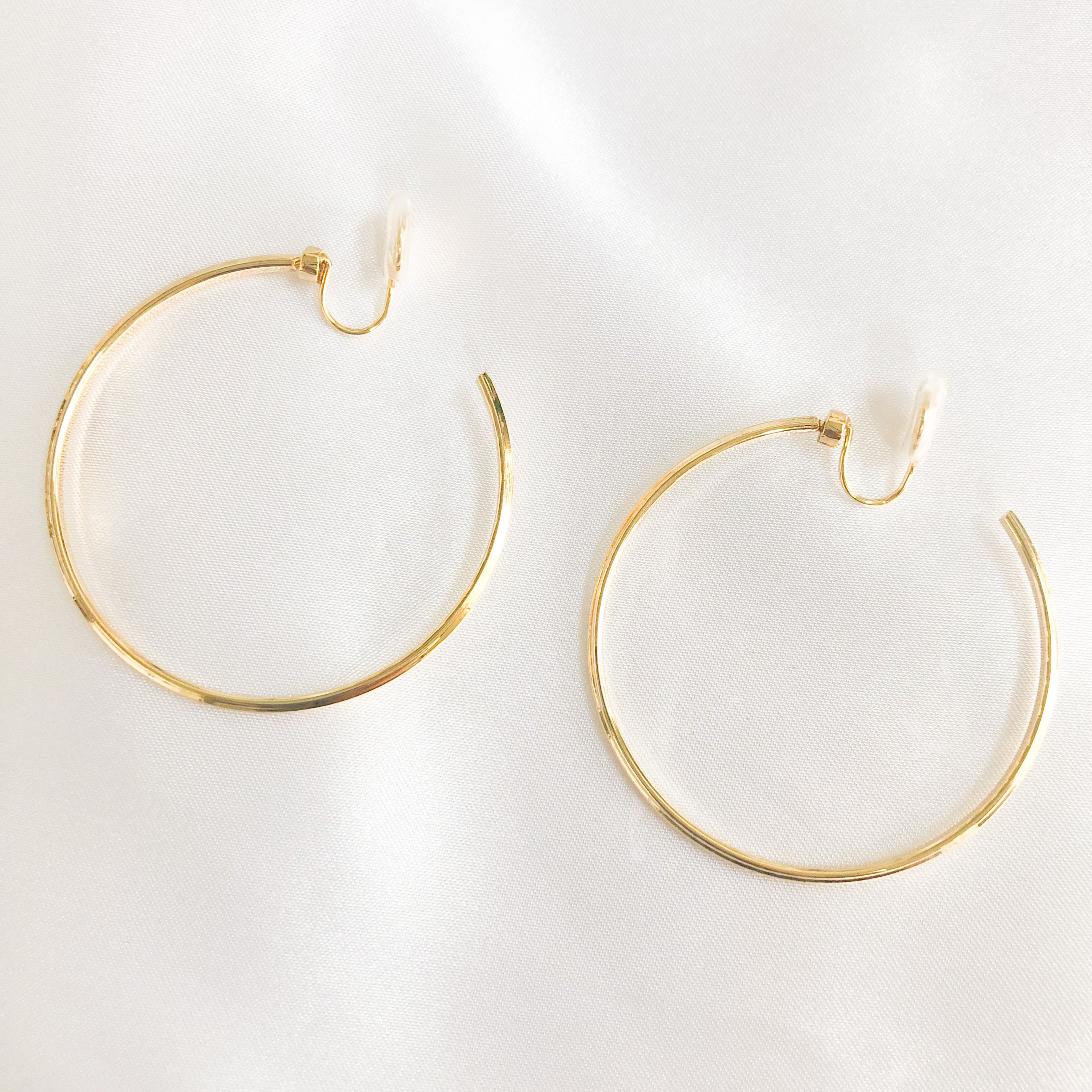 Gold Nicole Clip-on Hoops