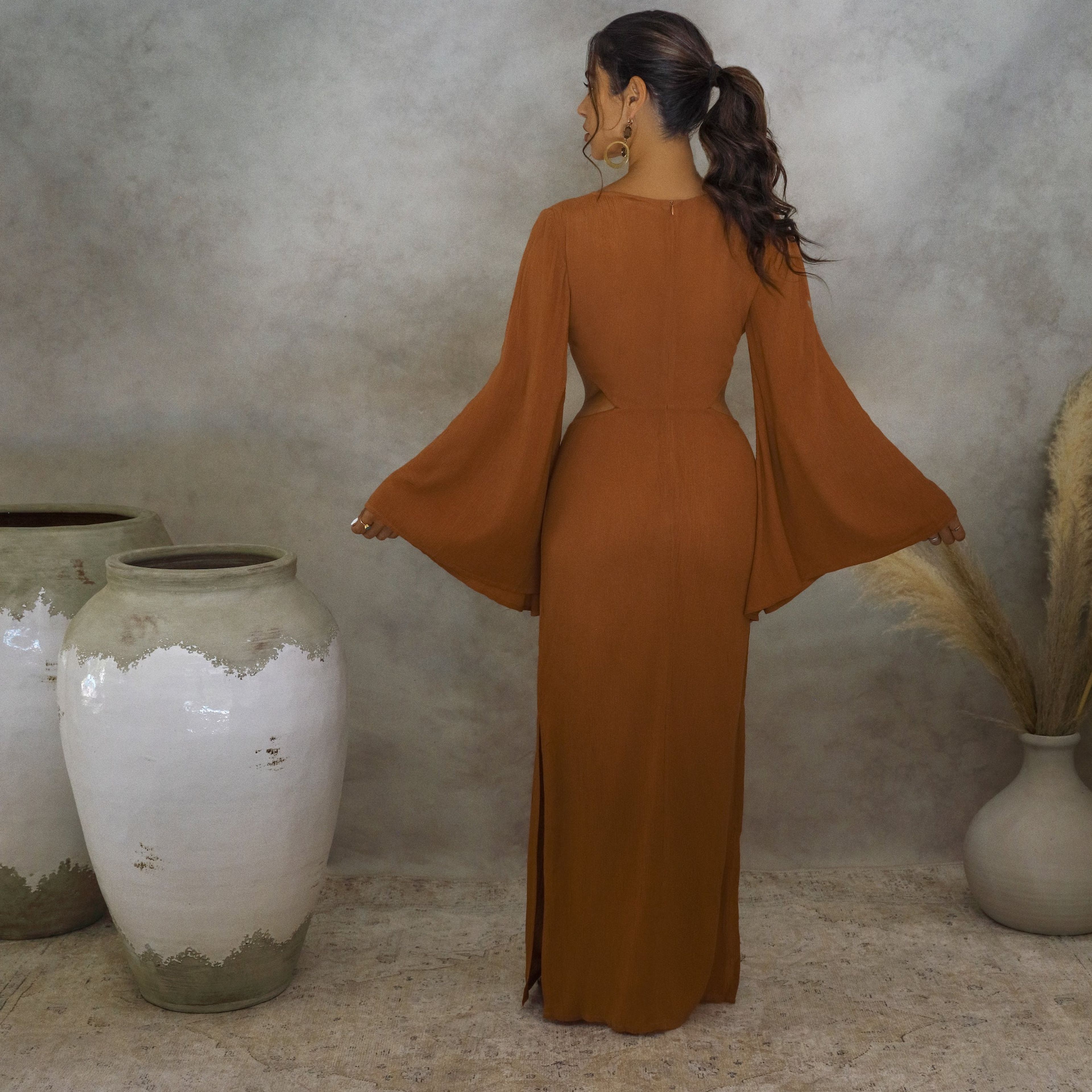 Kehlani Cut-Out Dress - Terracotta