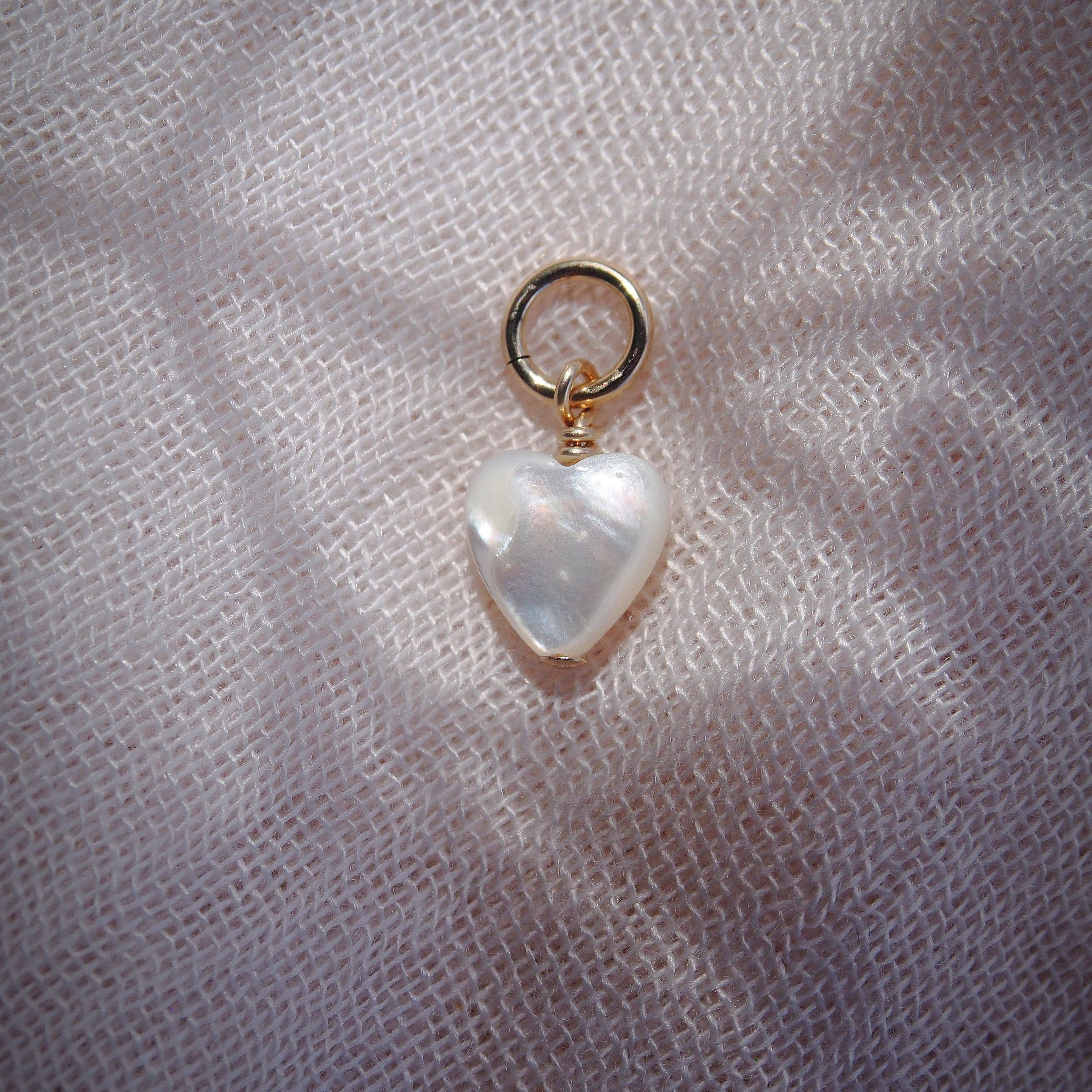 Mother of Pearl Heart Shell Charm