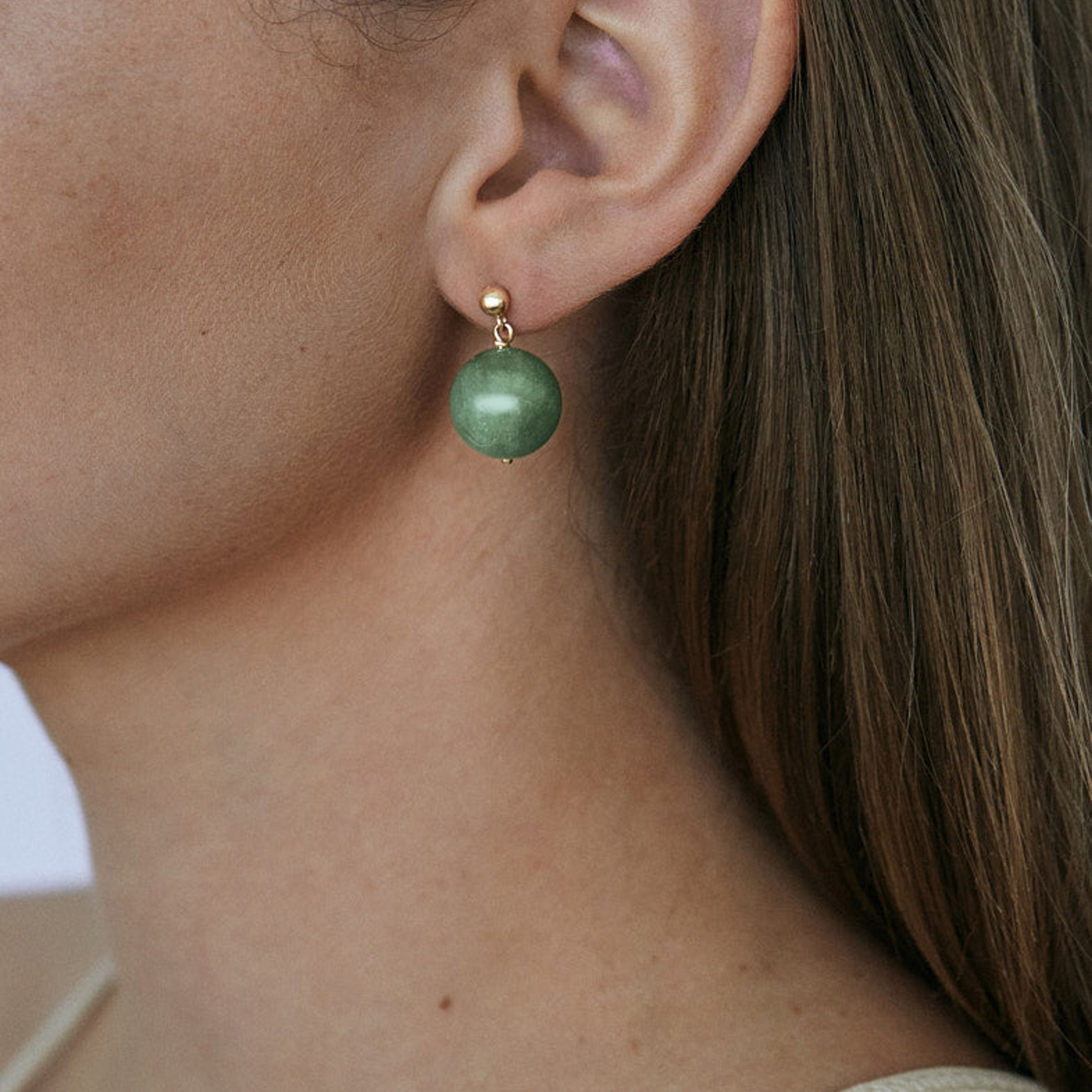 Celeste Drop Earrings Green Quartz