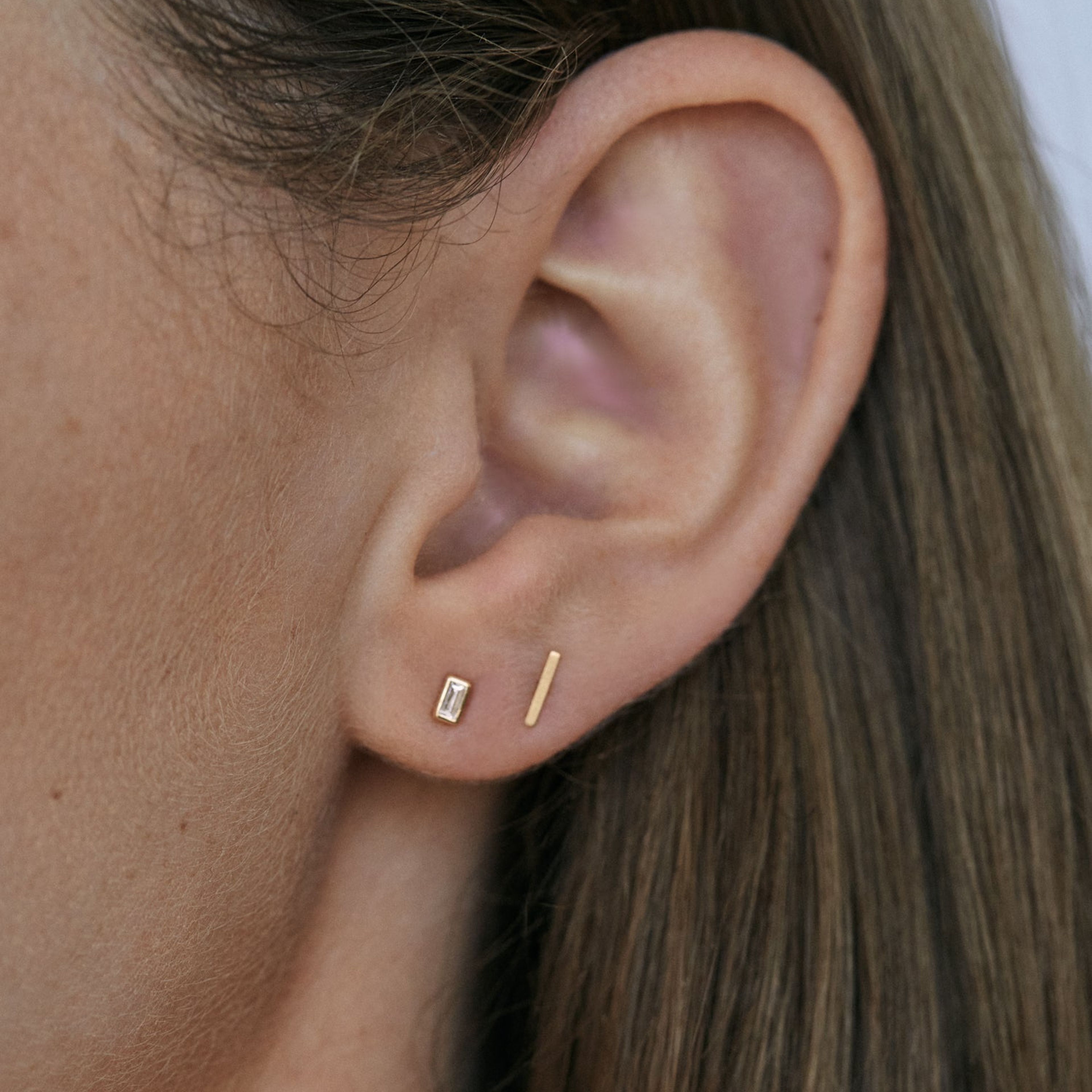 Micro Bar Stud Earrings