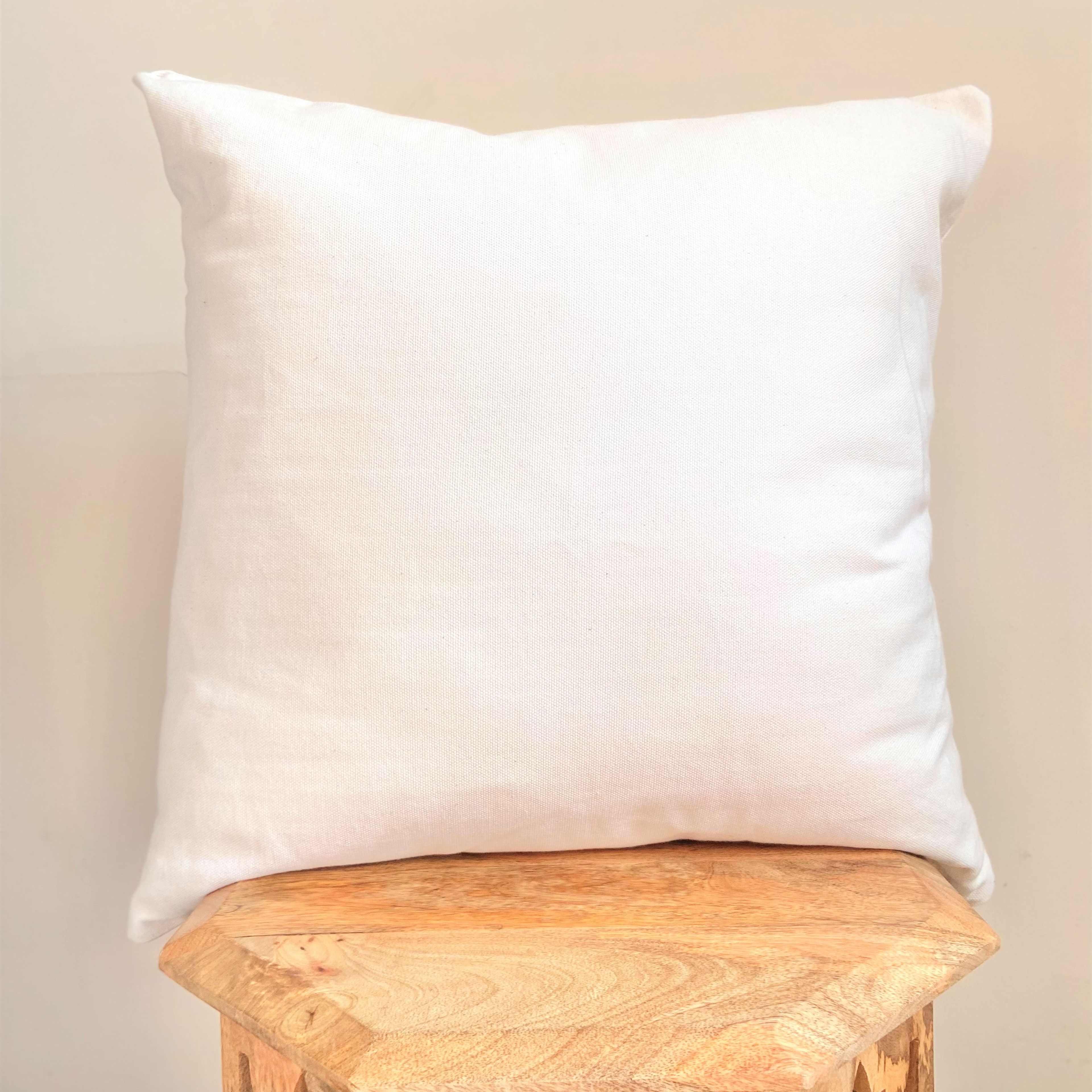 Natural White Cotton Canvas Throw Pillow Cover | OFF WHITE