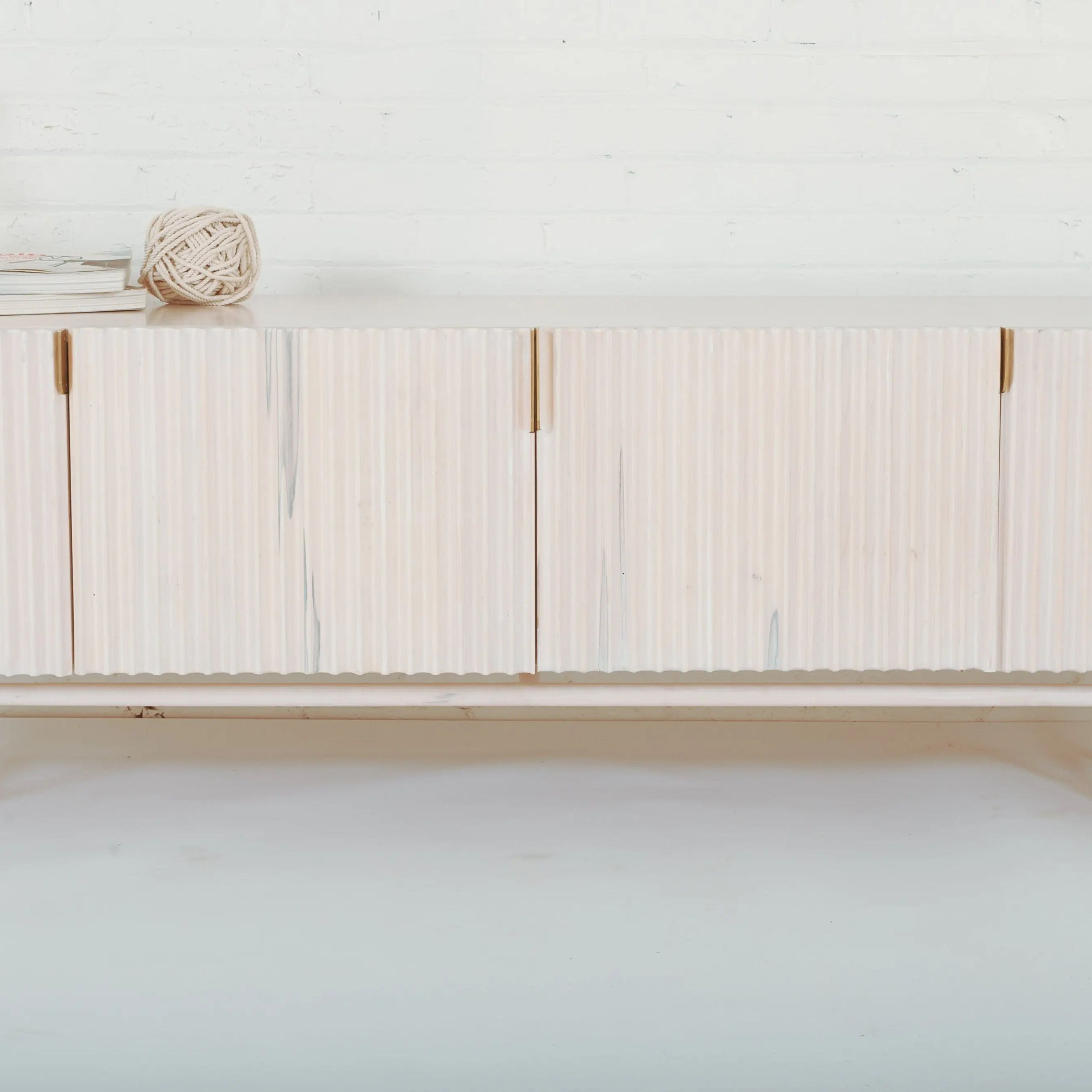 Low Media Credenza with Fluted Doors.