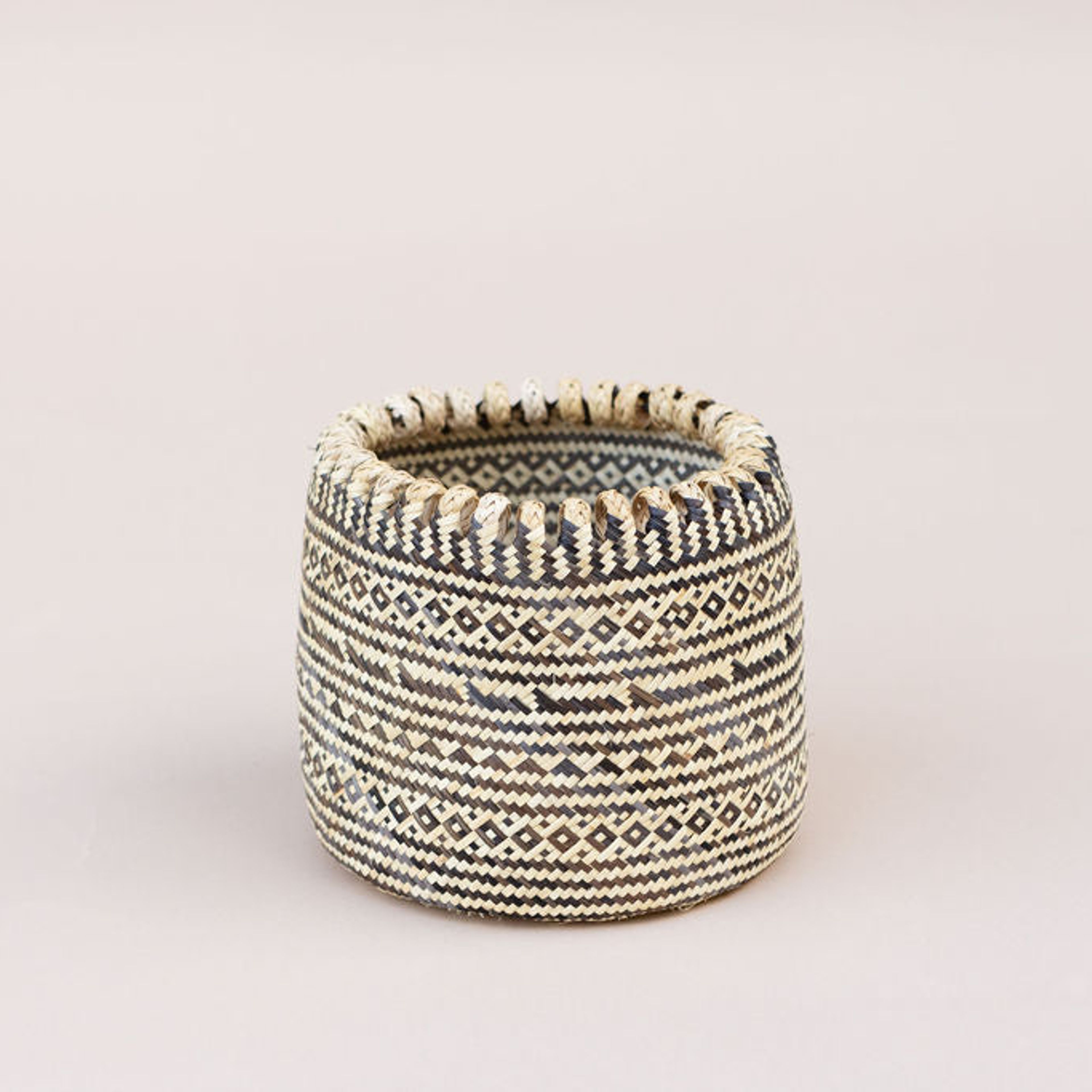 Coiled Storage Basket |Stripe Noir