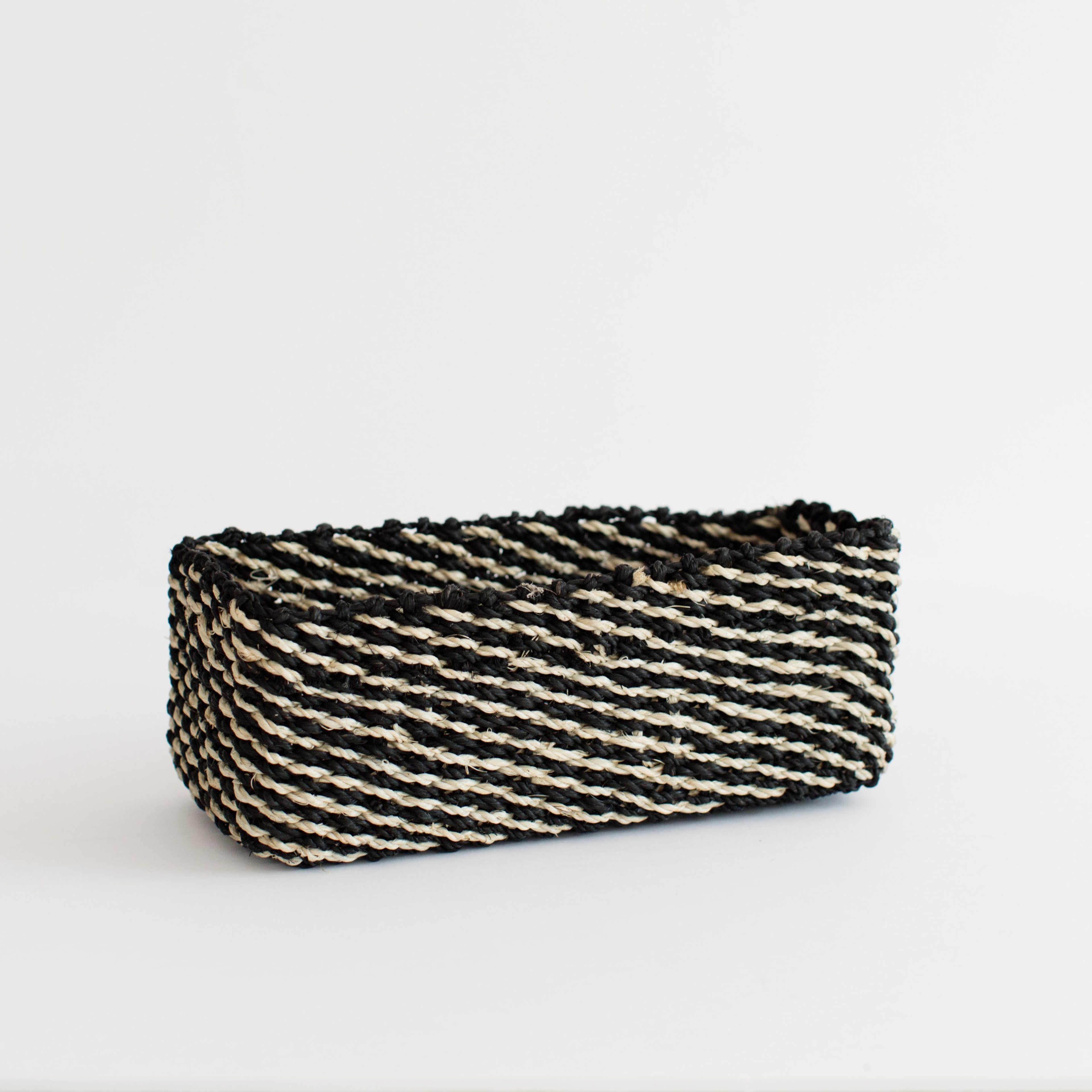 Abaca Storage Tray | Stripe Noir