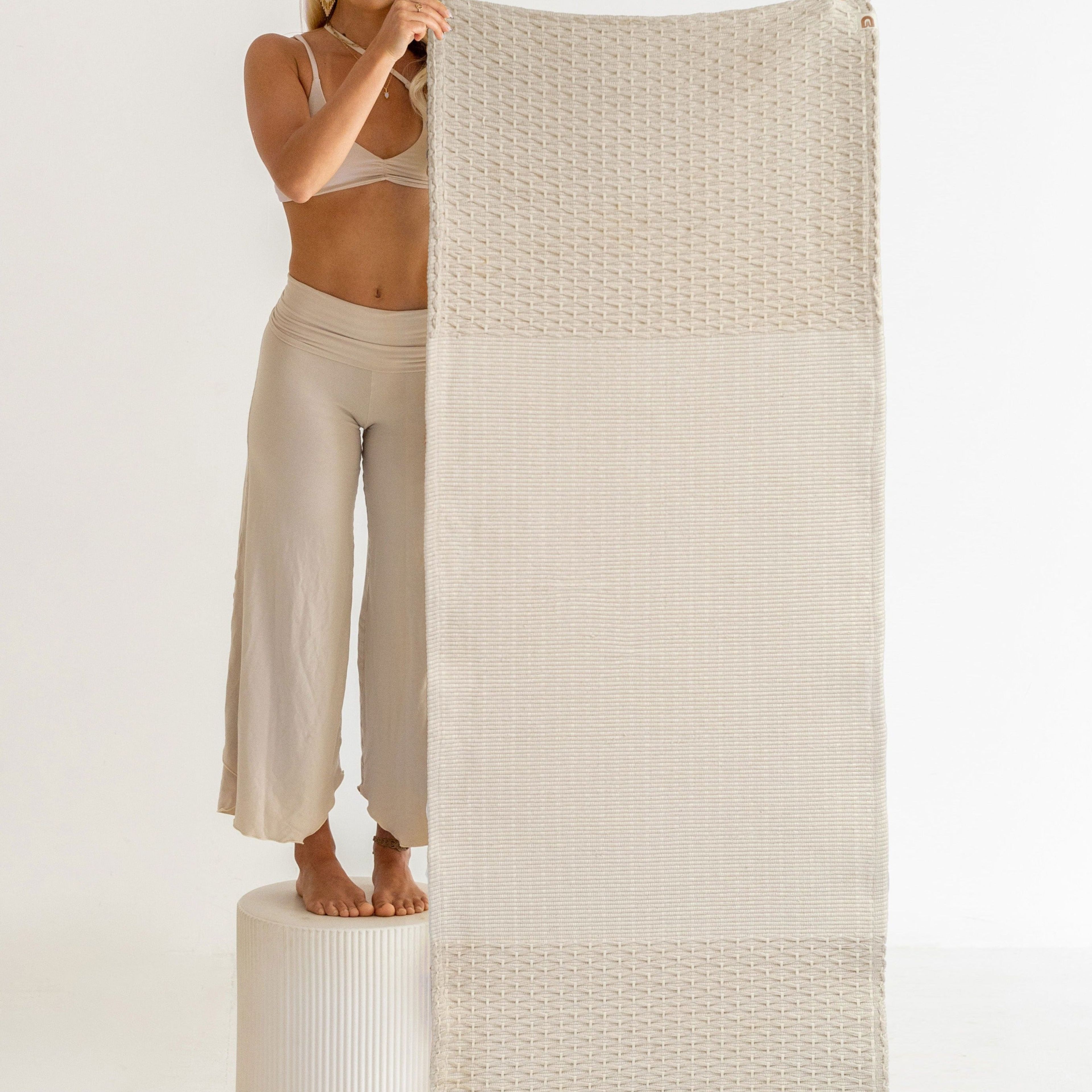 Diamond Yoga Mat - Cream 7mm - Organic Cotton