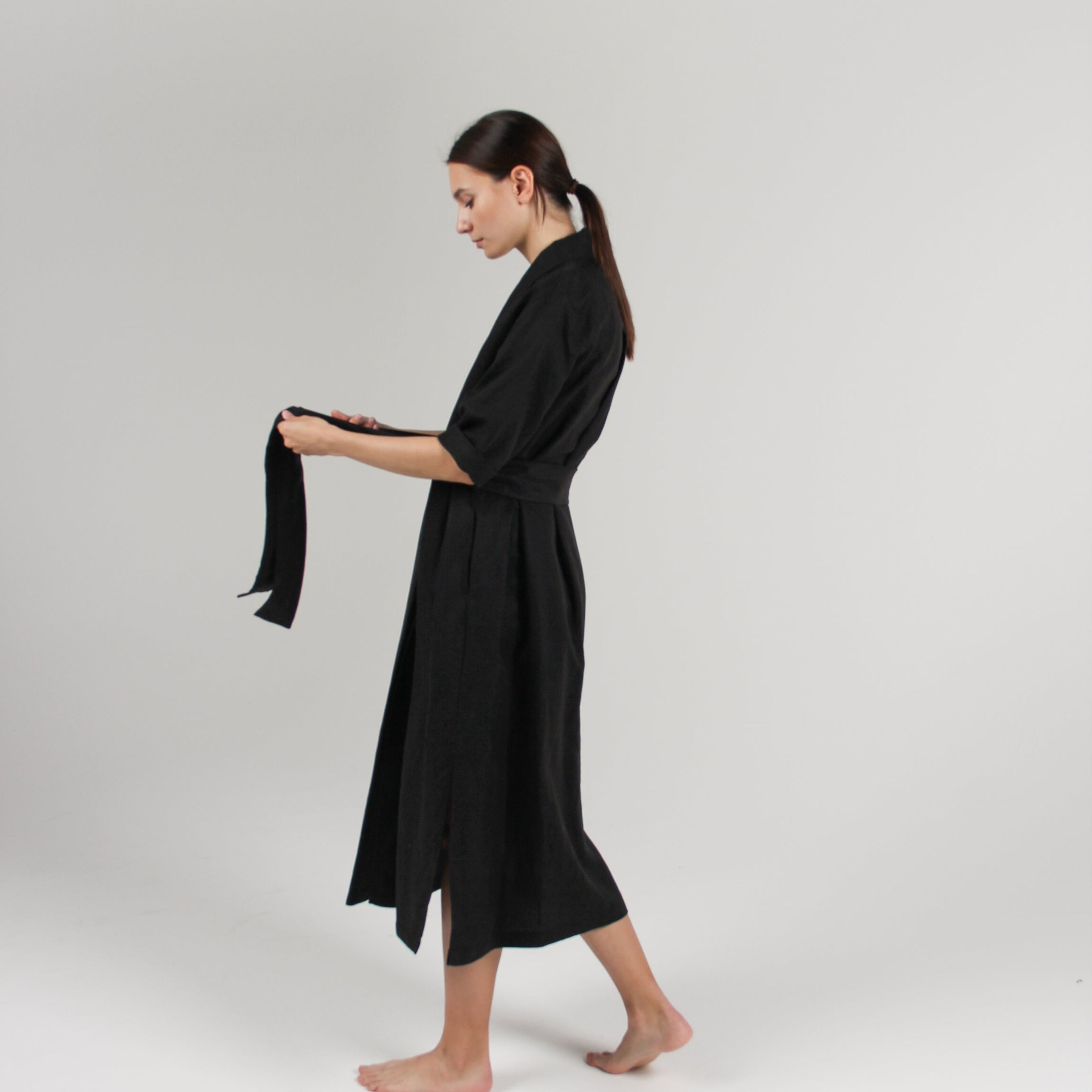 The Convertible Wrap Dress in Jet Black