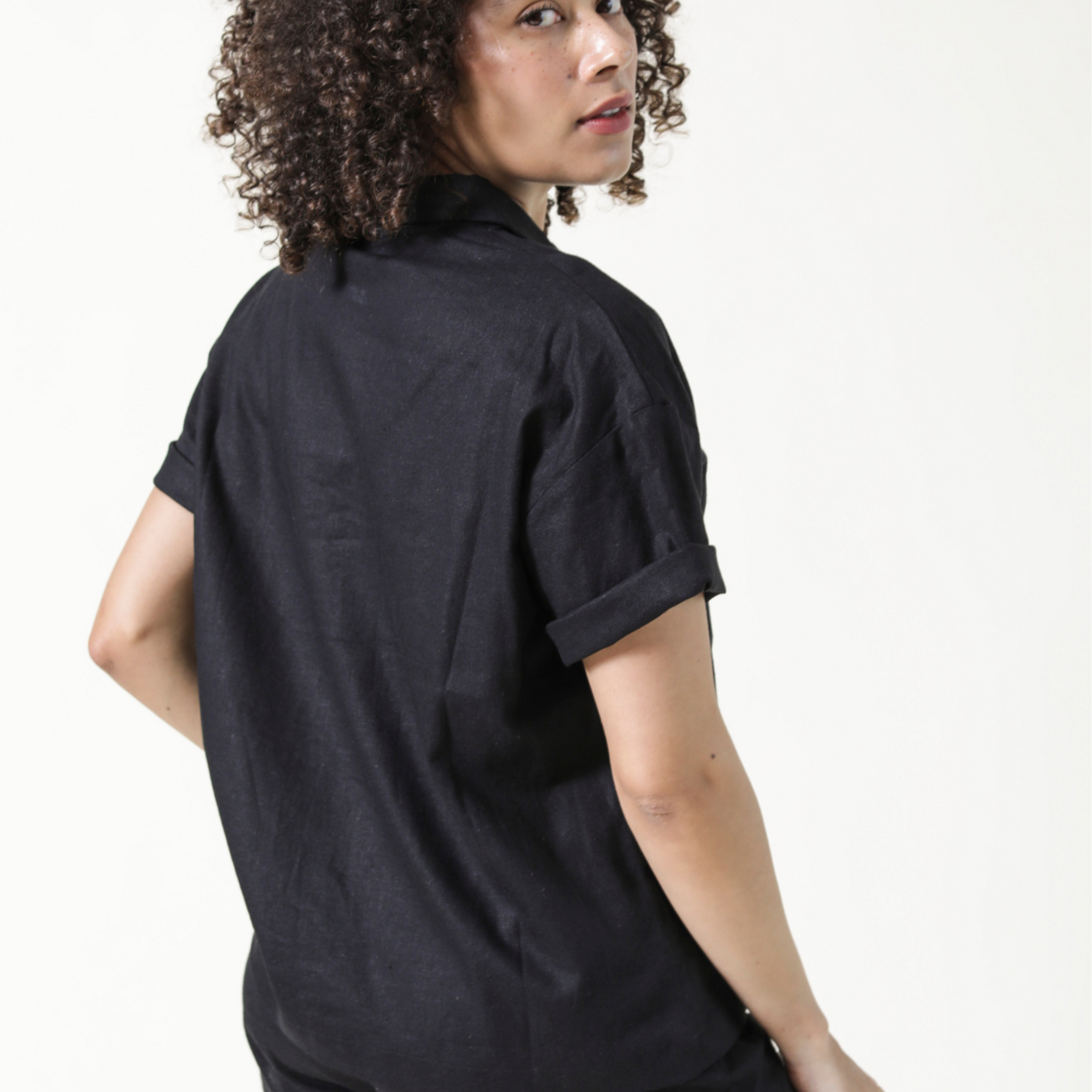 Rita Linen Shirt - Black