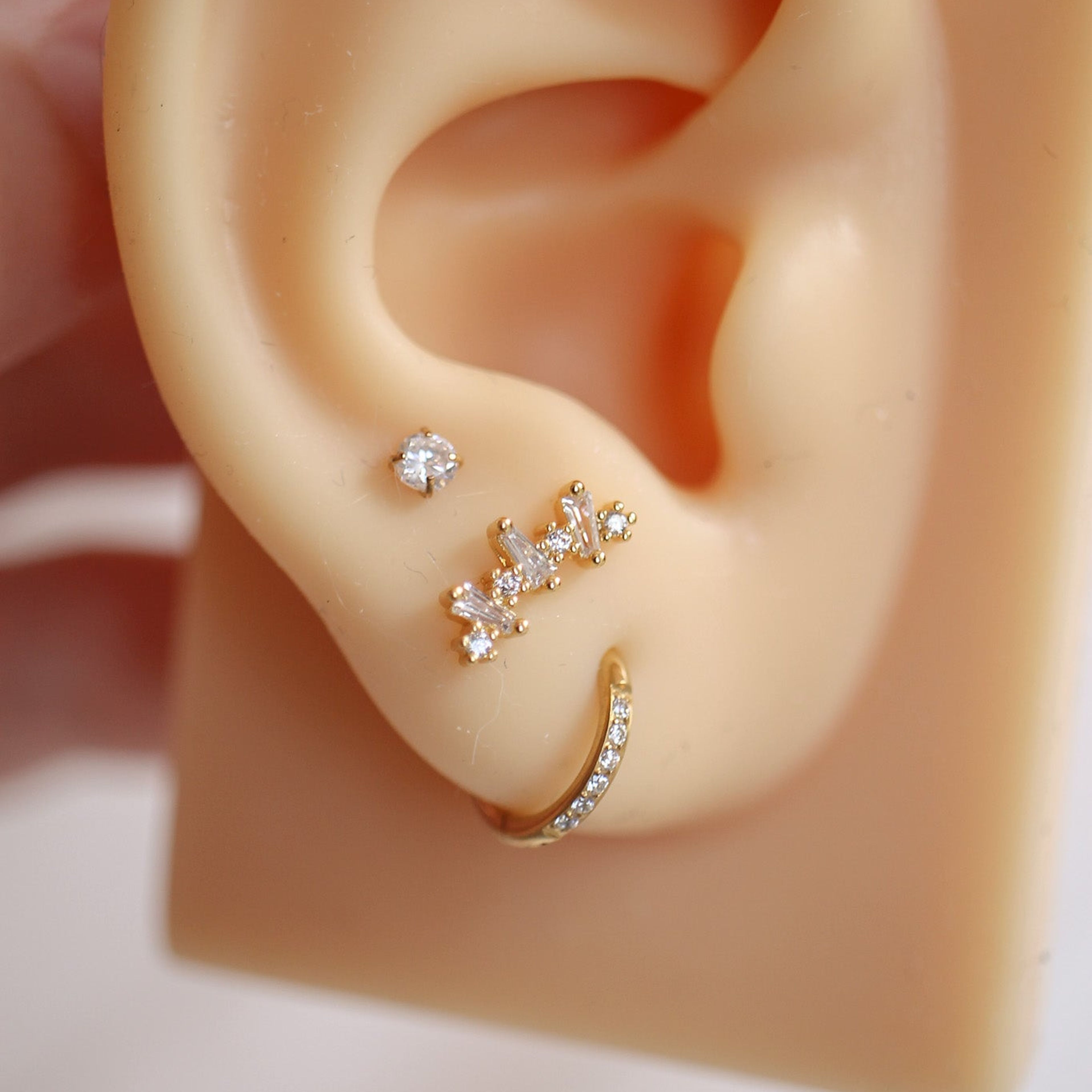 Crystal Flat Back Stud in Gold