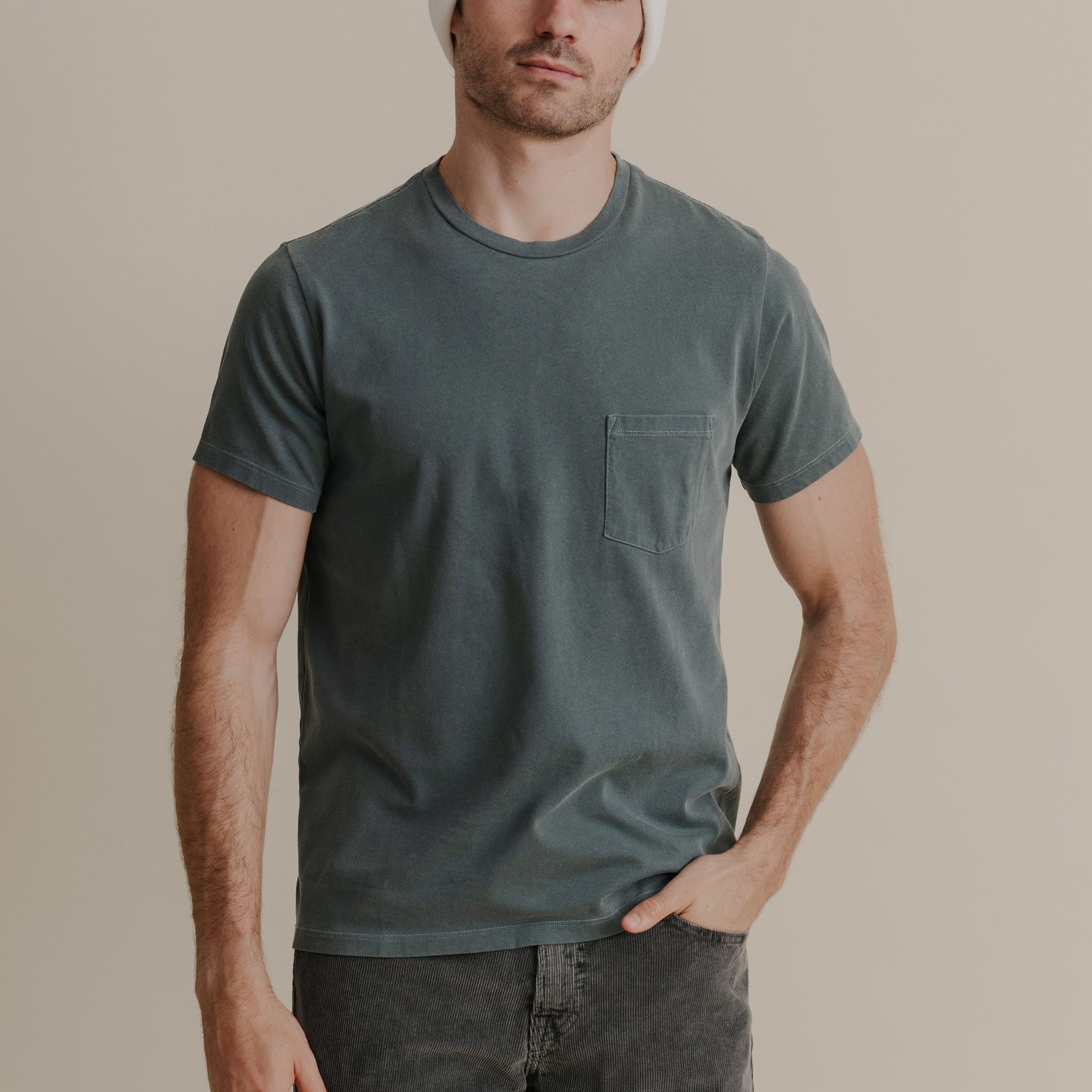 Short Sleeve Recycled Cotton Pocket Tee