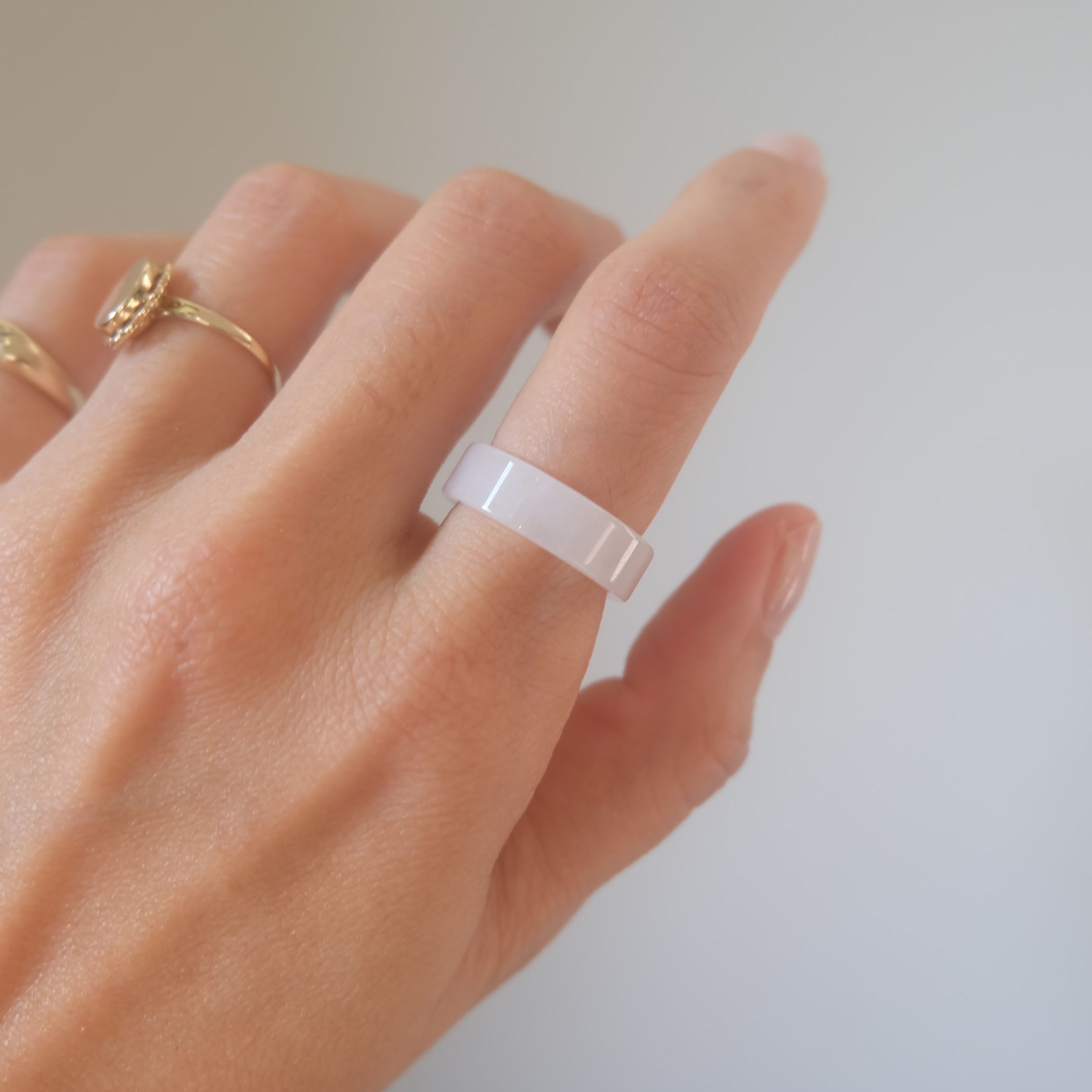 Lavender Jadeite Ring No. 001 - size 5