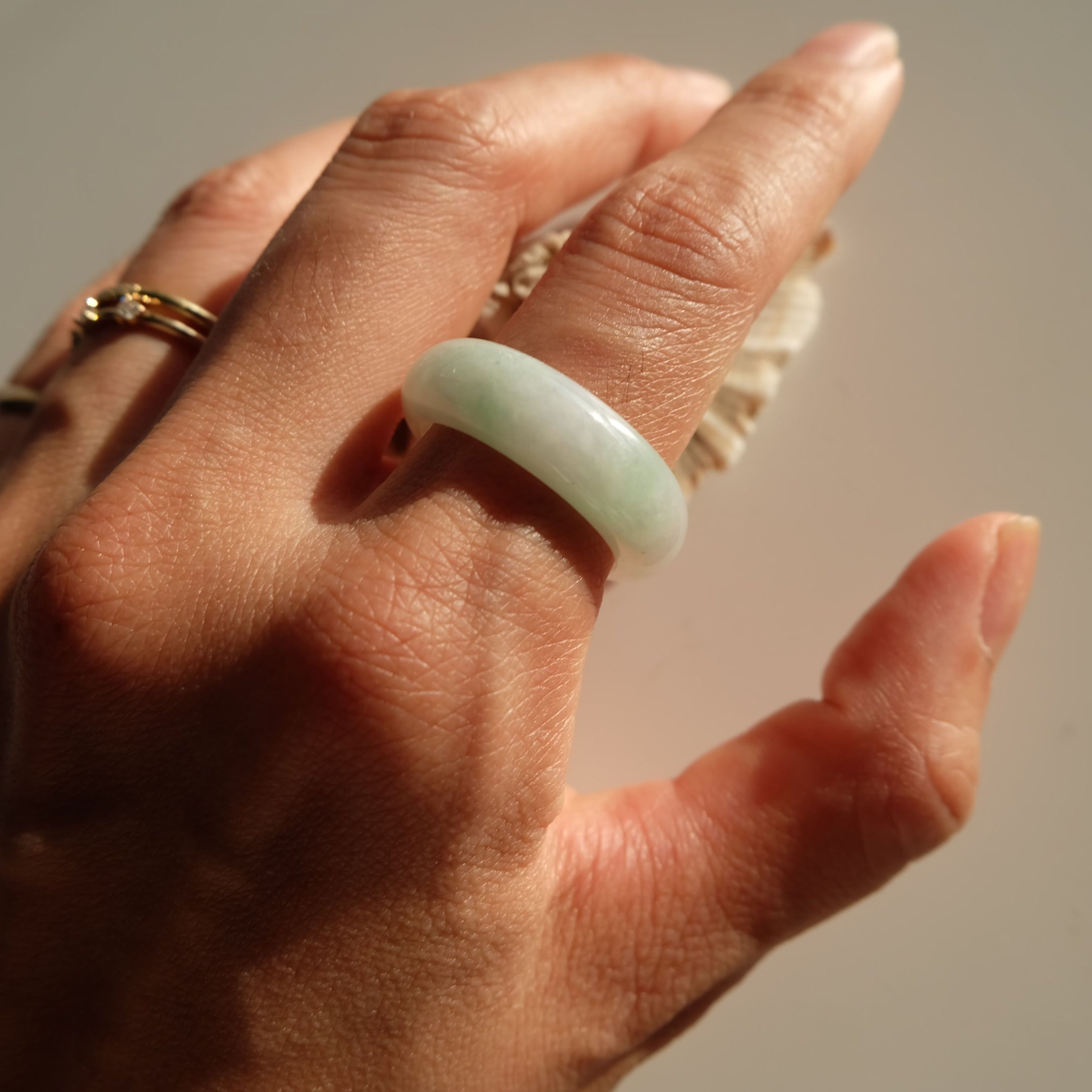 Green Jadeite Ring No. 006 - size 8.5