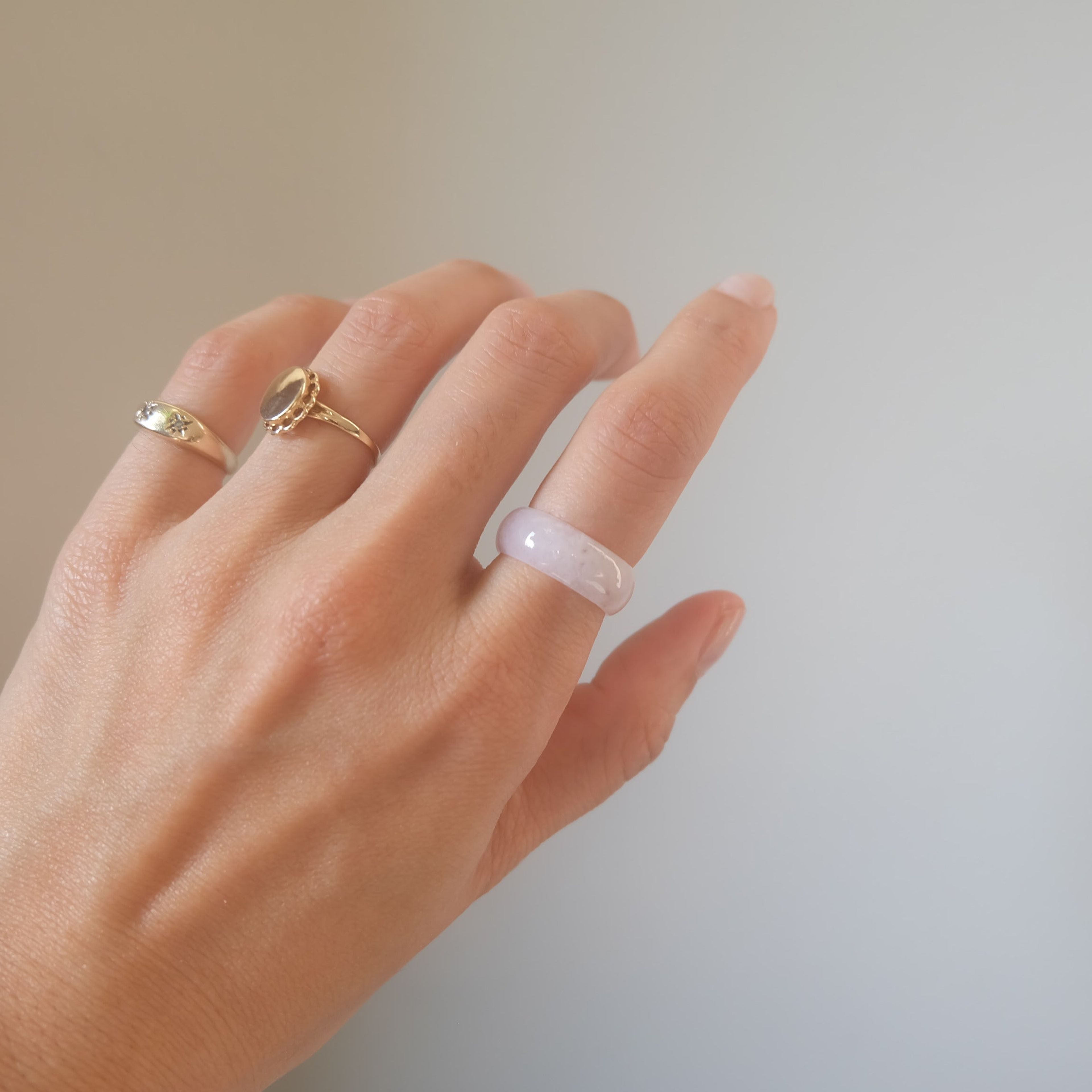 Lavender Jadeite Ring No. 003 - size 4.75