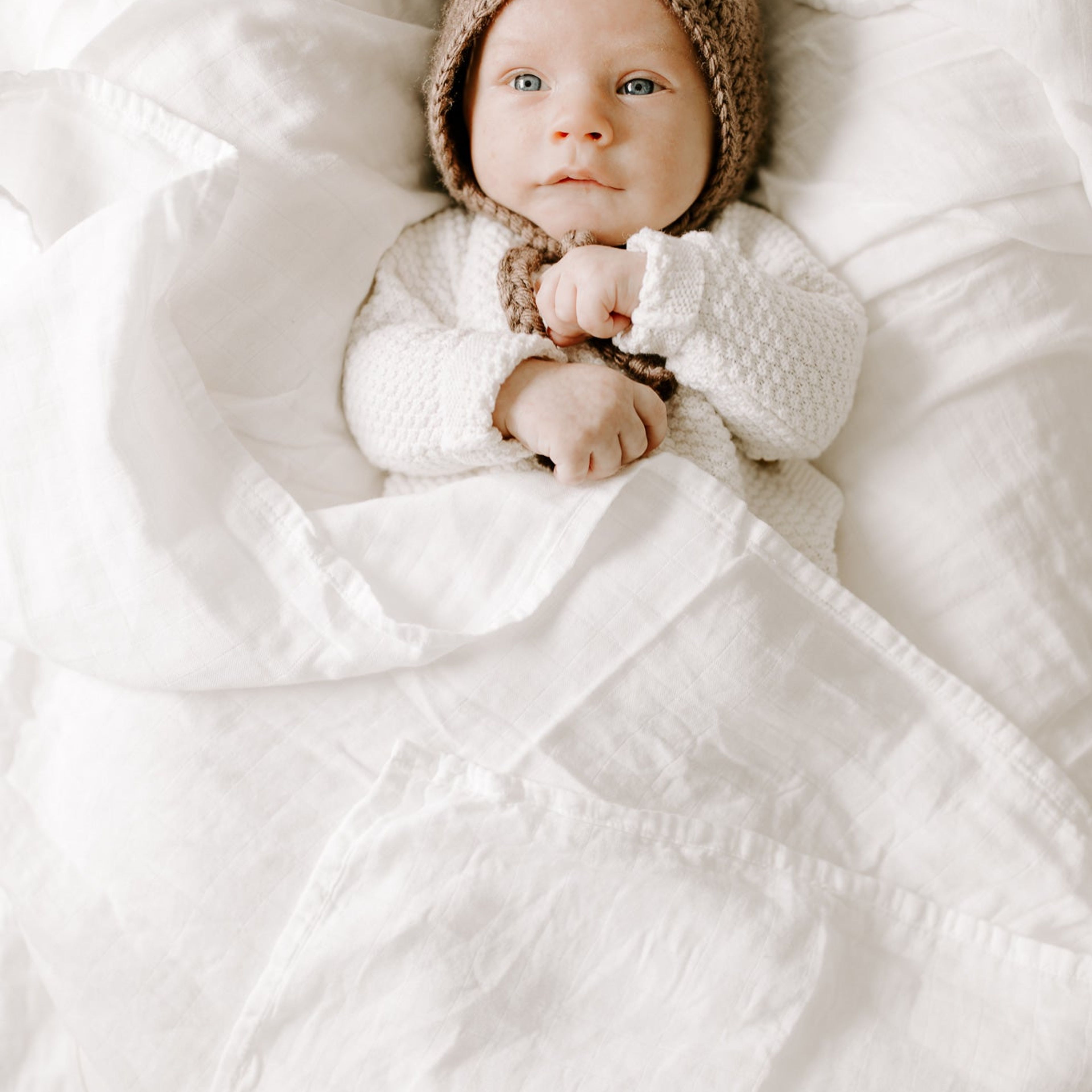 Bamboo Cotton Muslin Swaddle Blanket - Natural