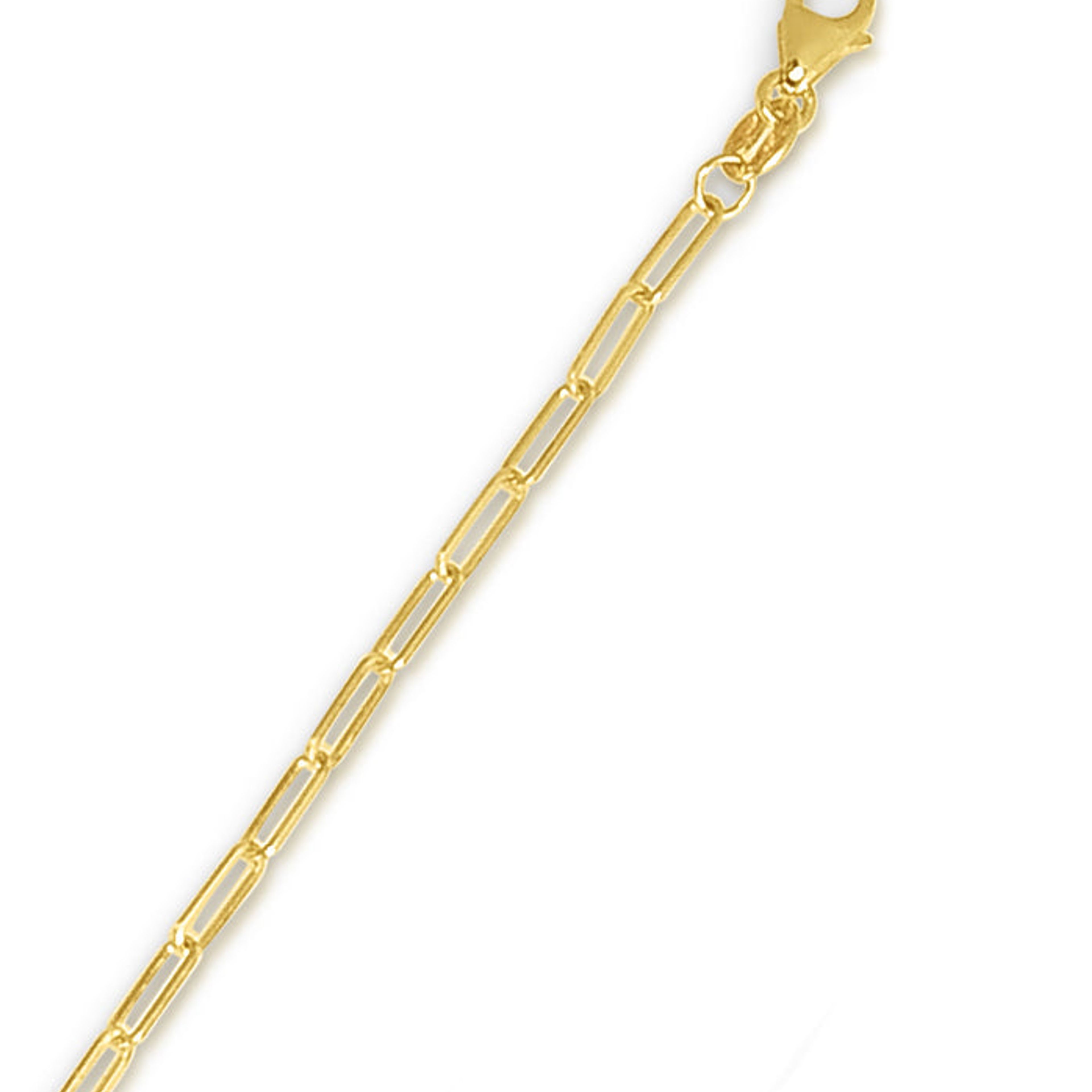 Dainty Paper Clip Link 14kt Gold Necklace - 3mm