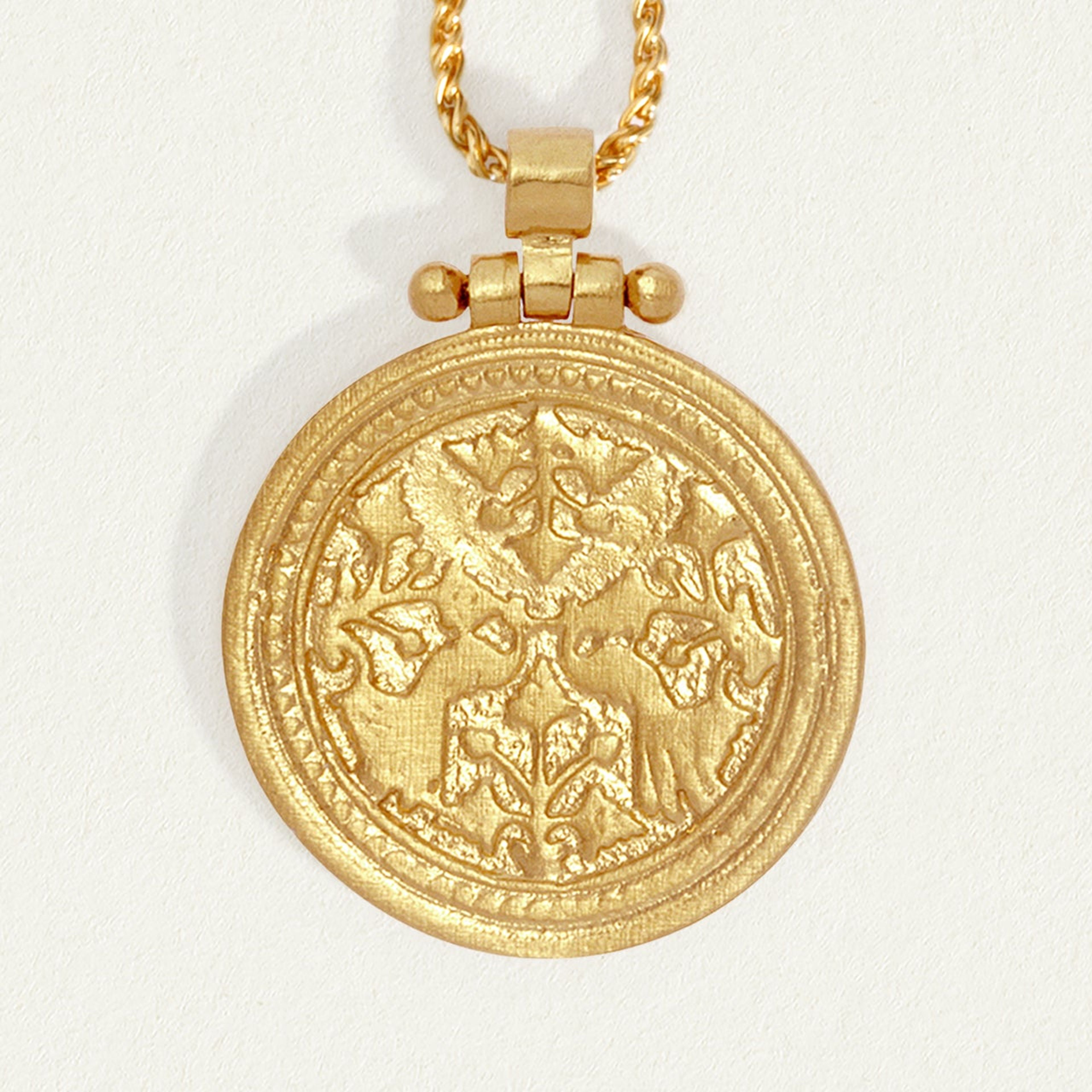 Peacock Necklace Gold Vermeil