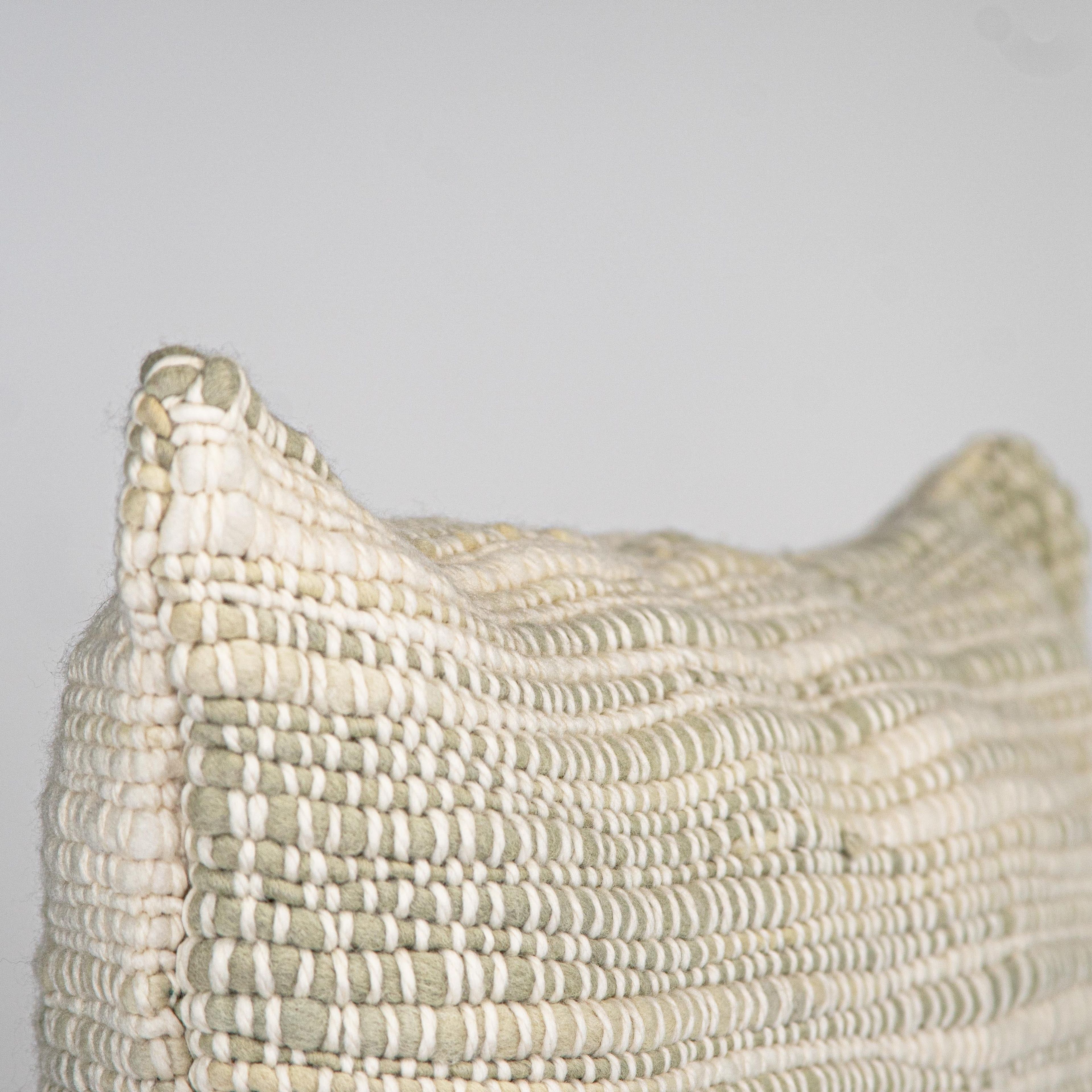 Lumbar Pillow Cover in Sage Green Textured Pradera 24x12