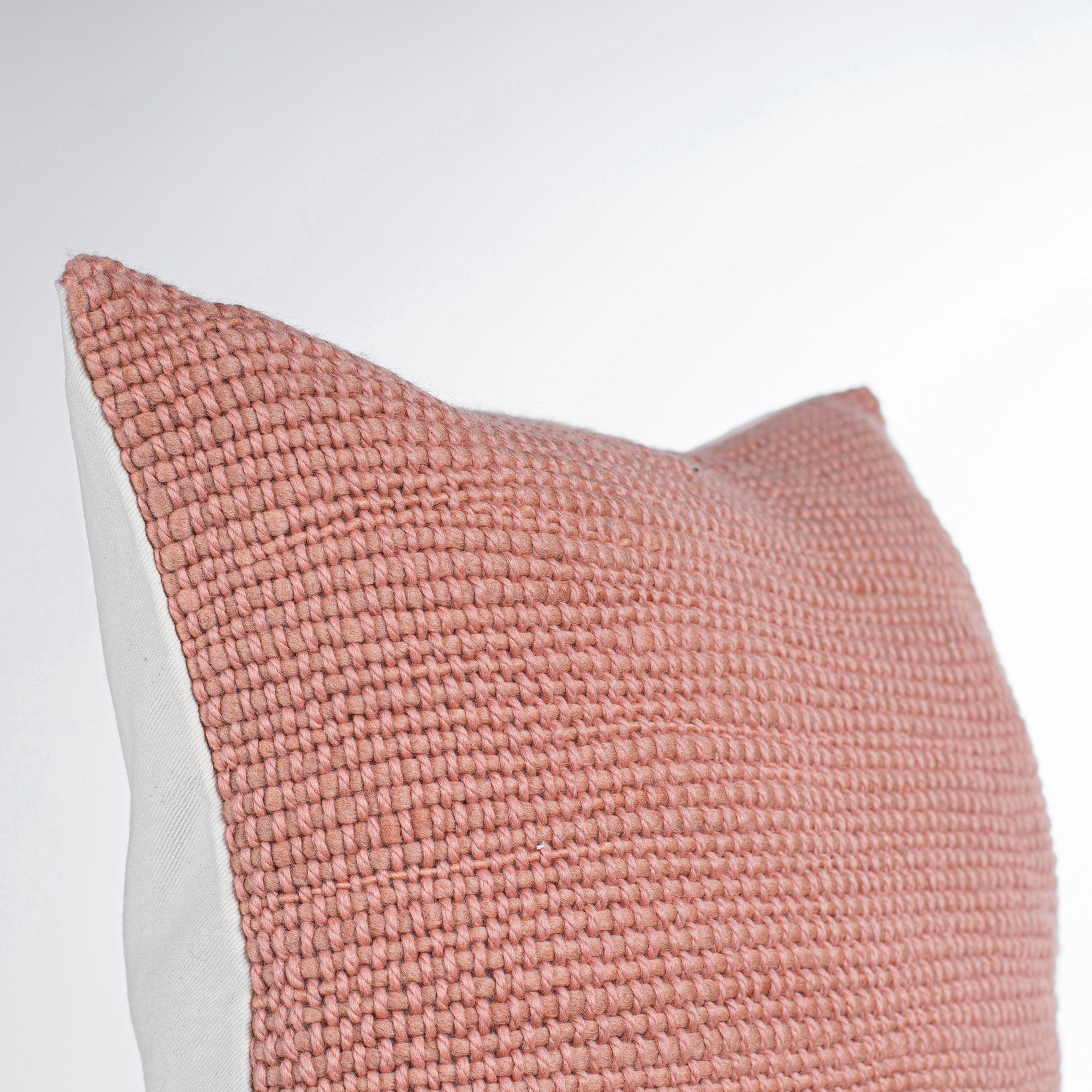 Couch Cushion Cover in Handwoven Dusty Rose Wool Niebla 18x18