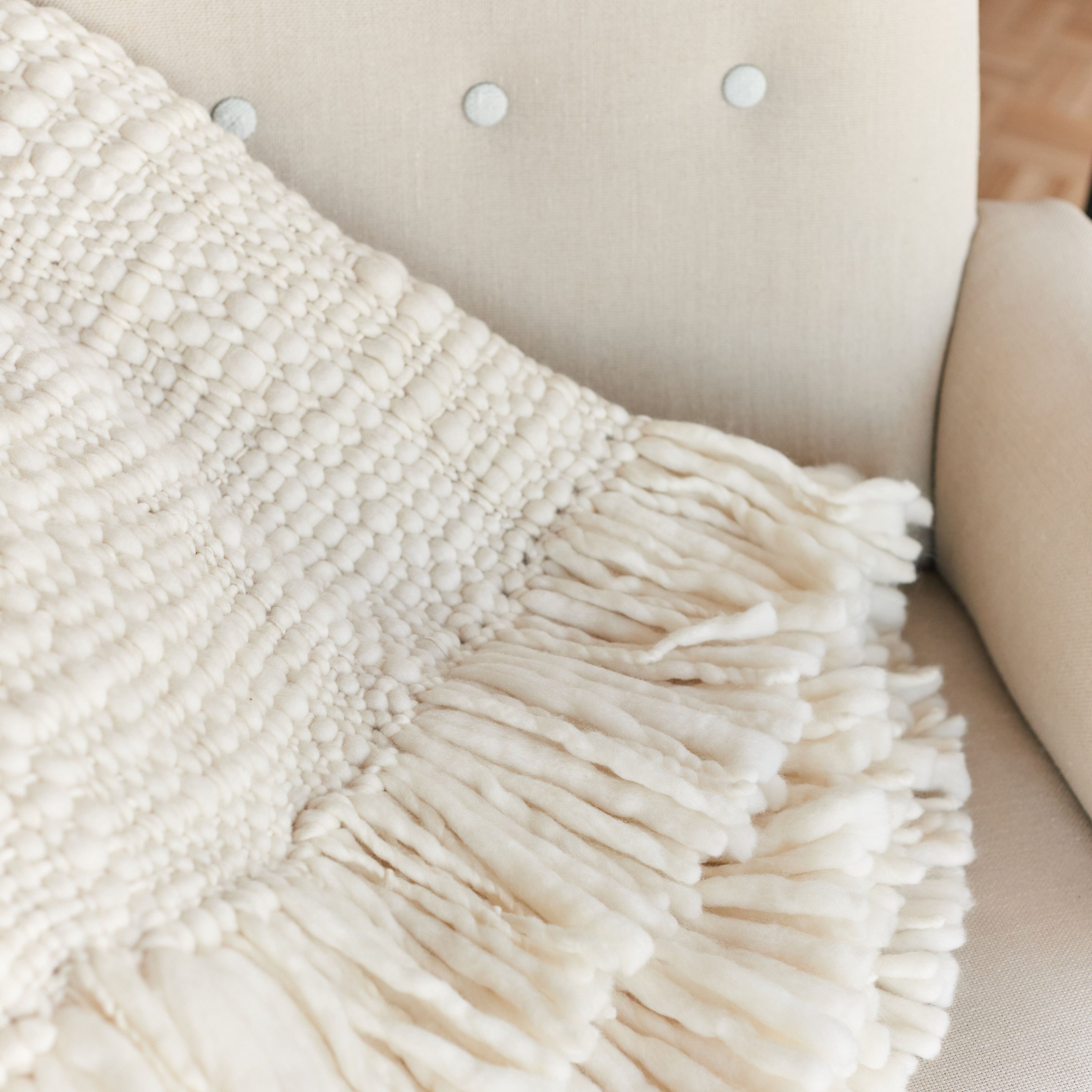 Chunky Blanket Merino Wool in Ivory Bruma