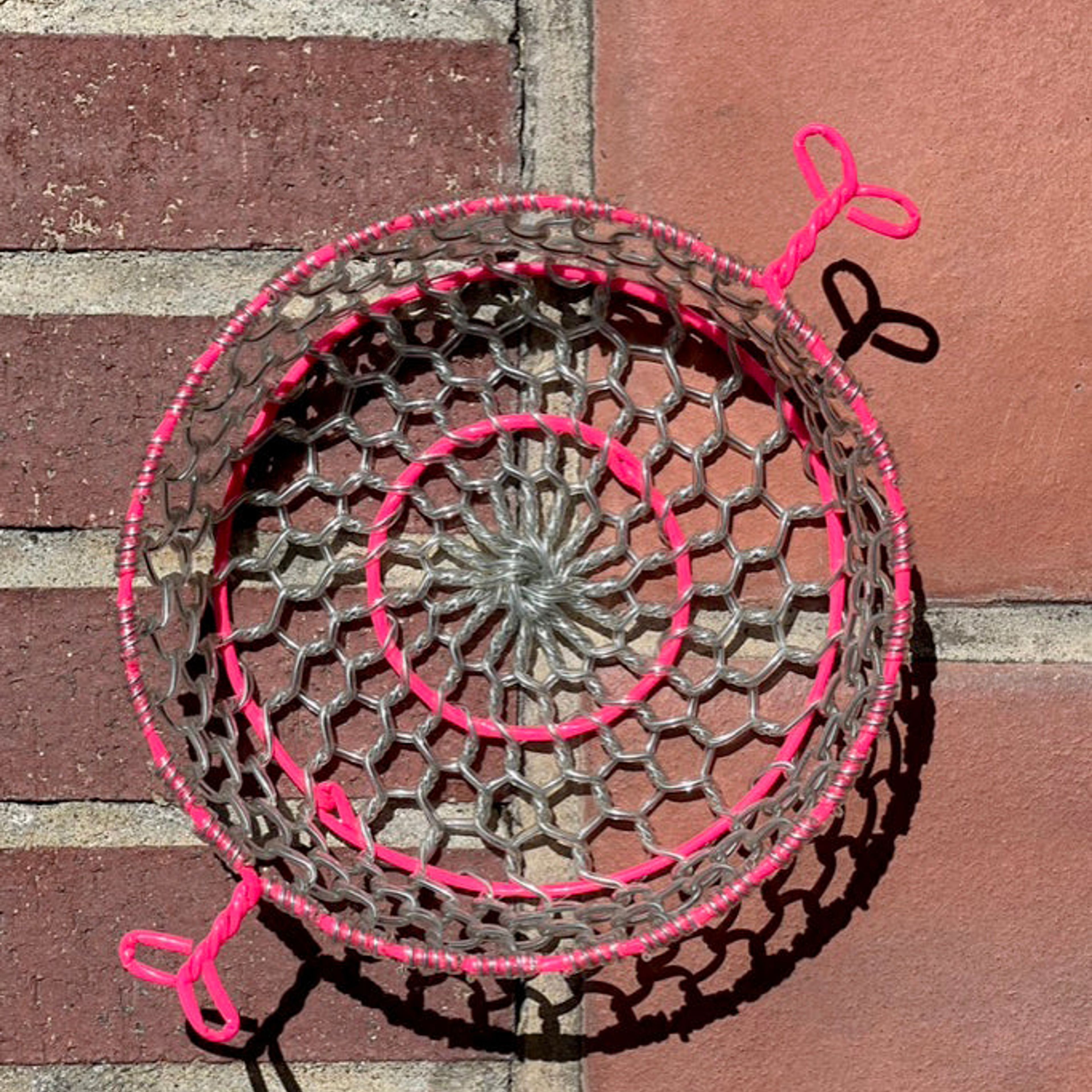 Handwoven Metal Wire Basket - Infinity Handle