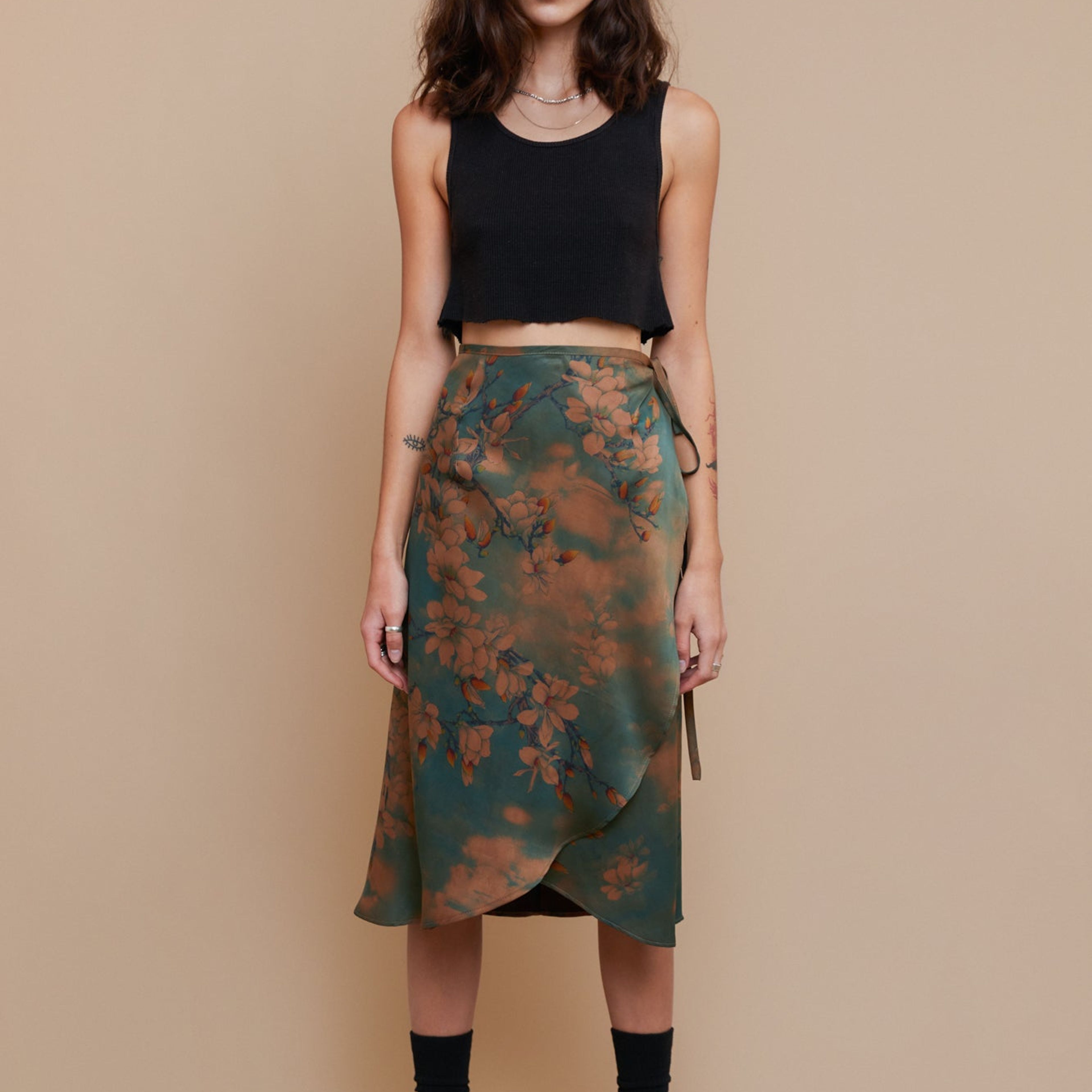 Clouds Midlength Wrap Skirt