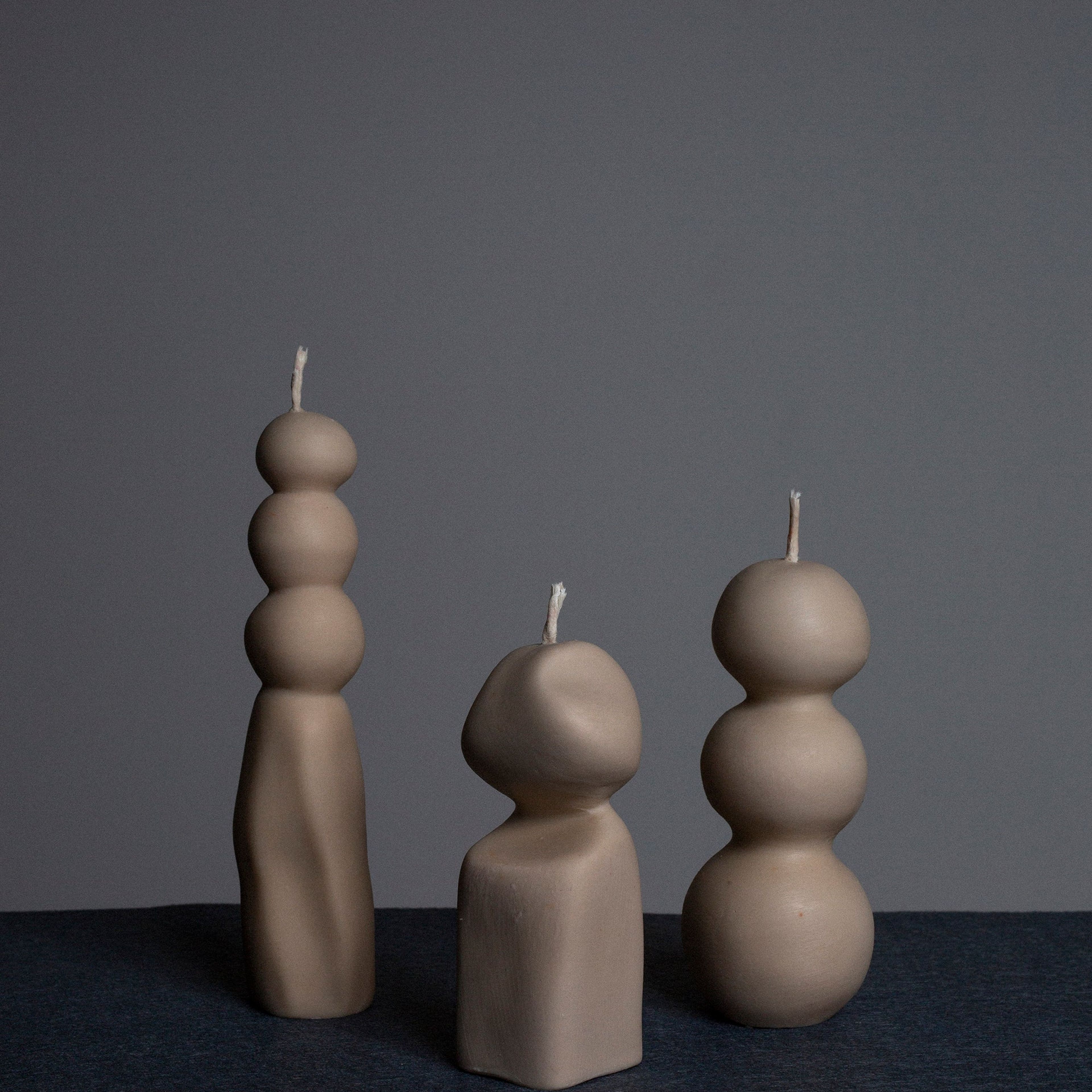 Sculptural Candle Trio