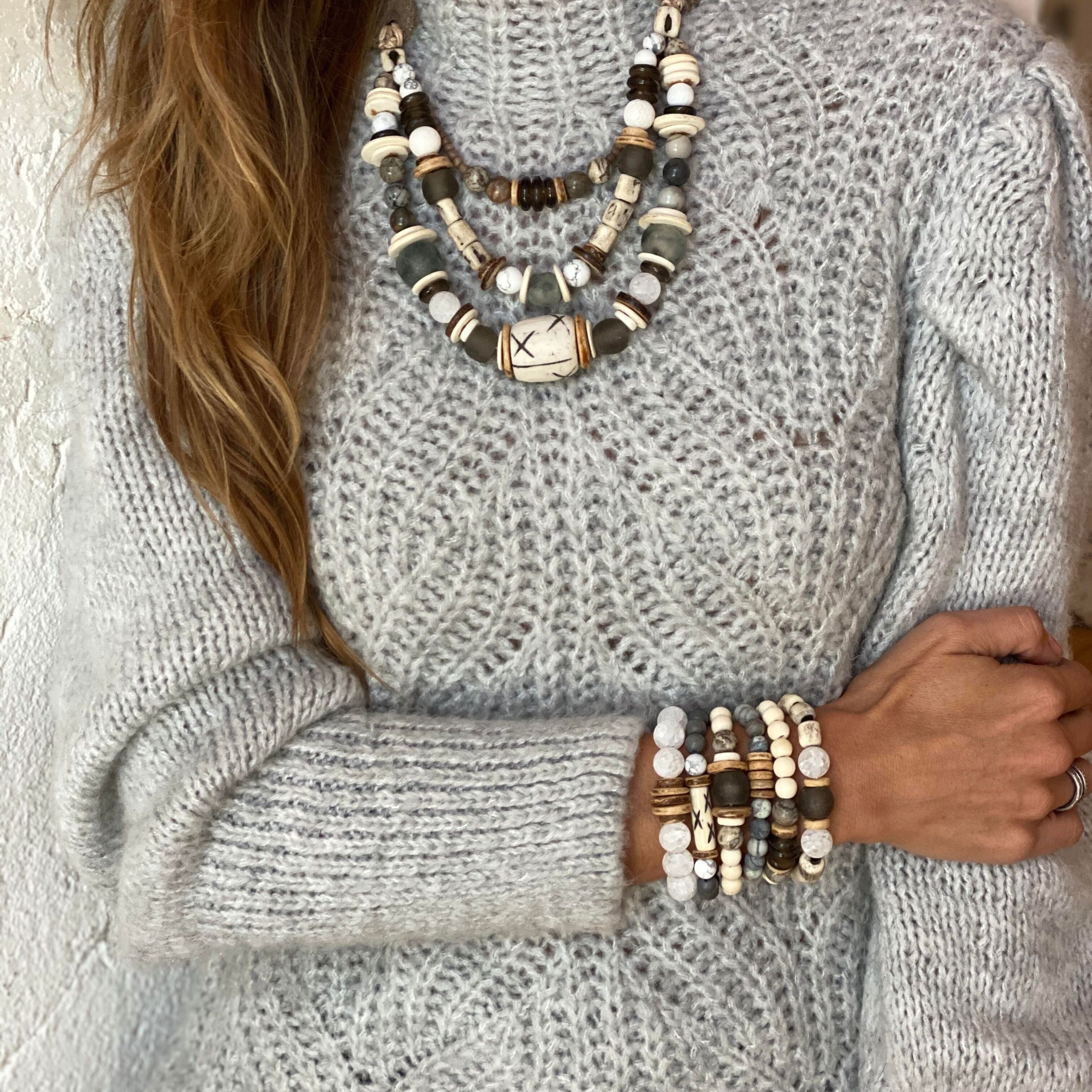 Layered Classic Necklace | Stone