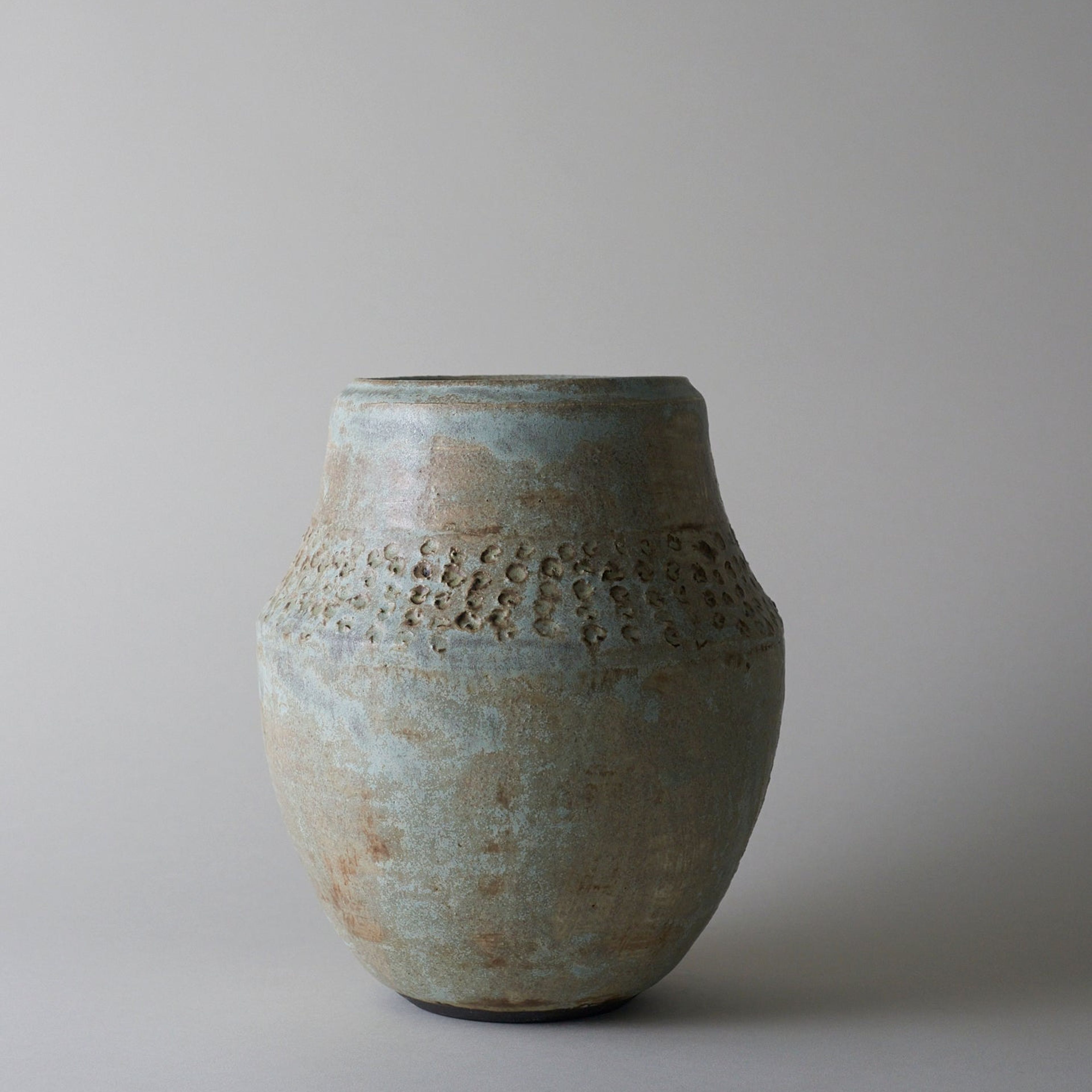 Carved Pueblo Series Vase in Brushed Mineral