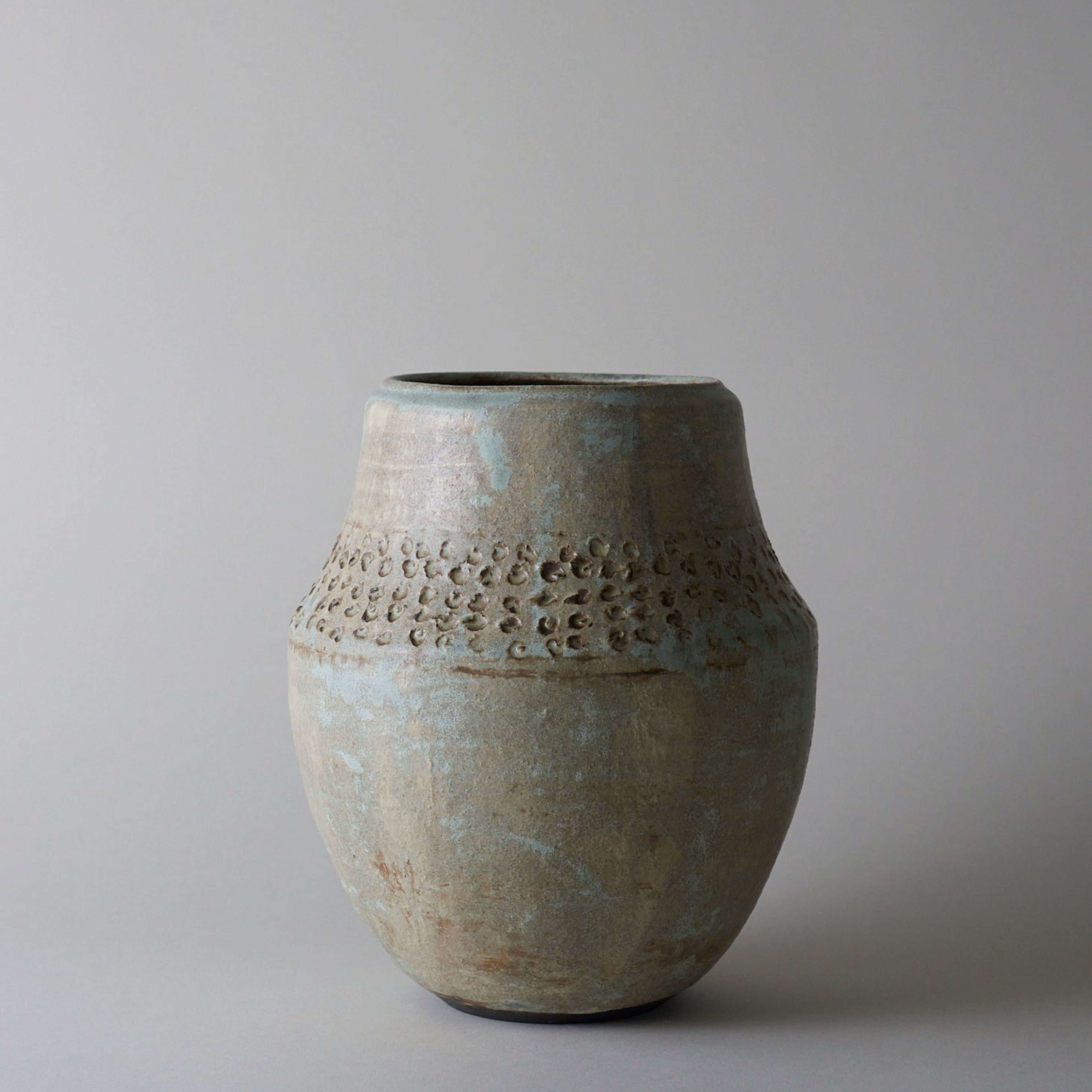 Carved Pueblo Series Vase in Brushed Mineral
