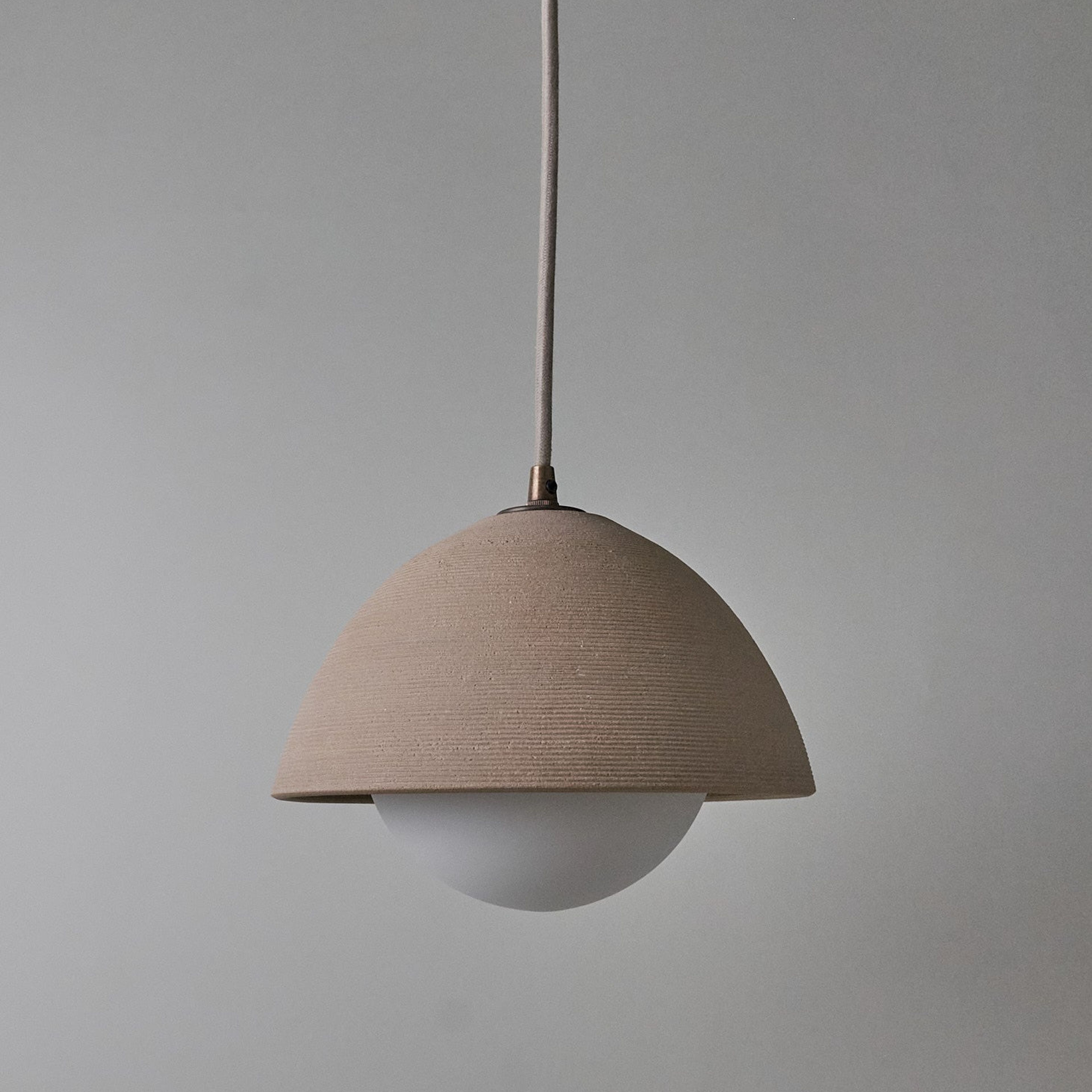 Small Dome Pendant Lamp in Combed Sand