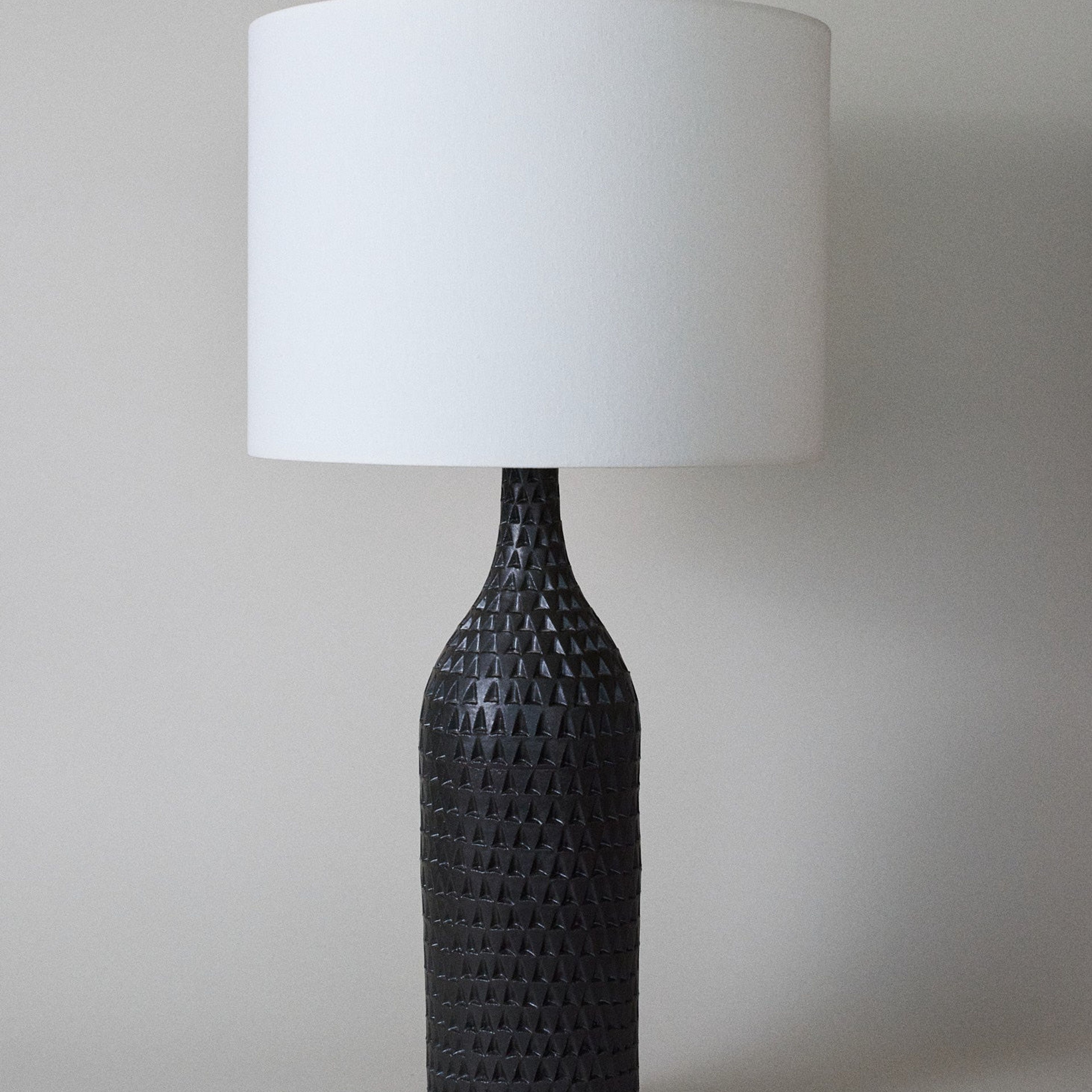 Extra Large Bottle Lamp in Carved Iron