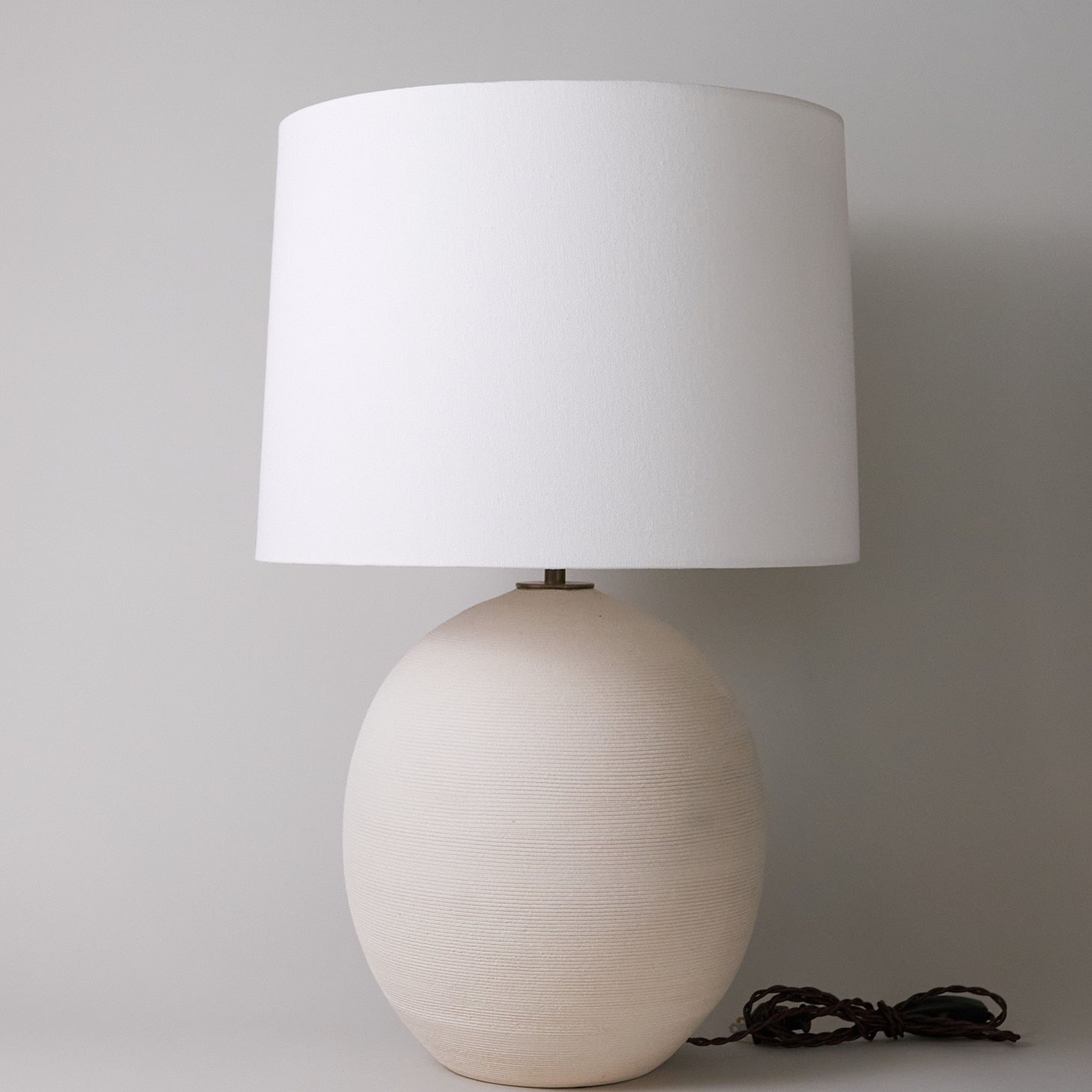 Large Orb Lamp in Combed Chalk