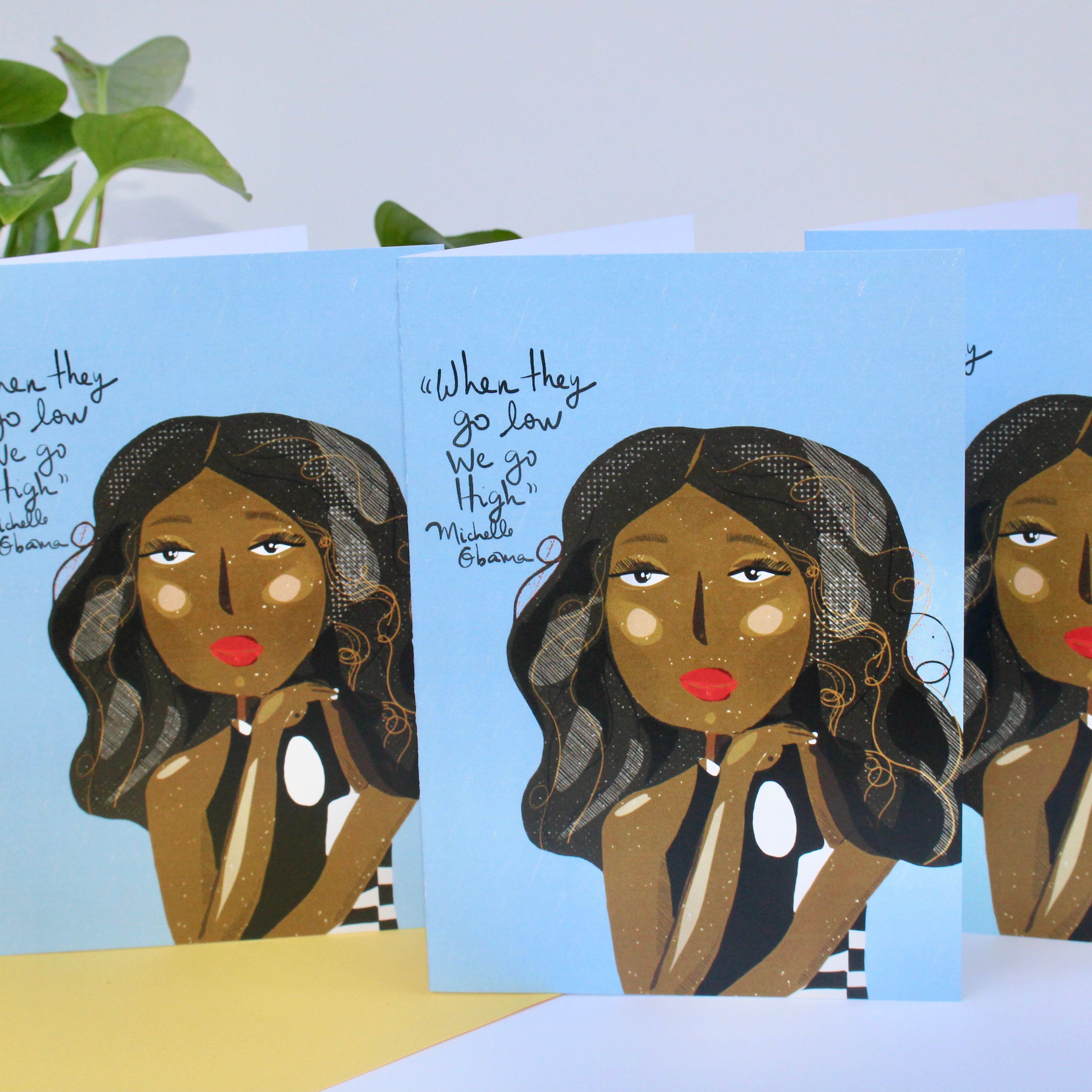 Set of Greeting Cards, Quirky illustration Iconic Women Portrait , Snail Mail, set of 6
