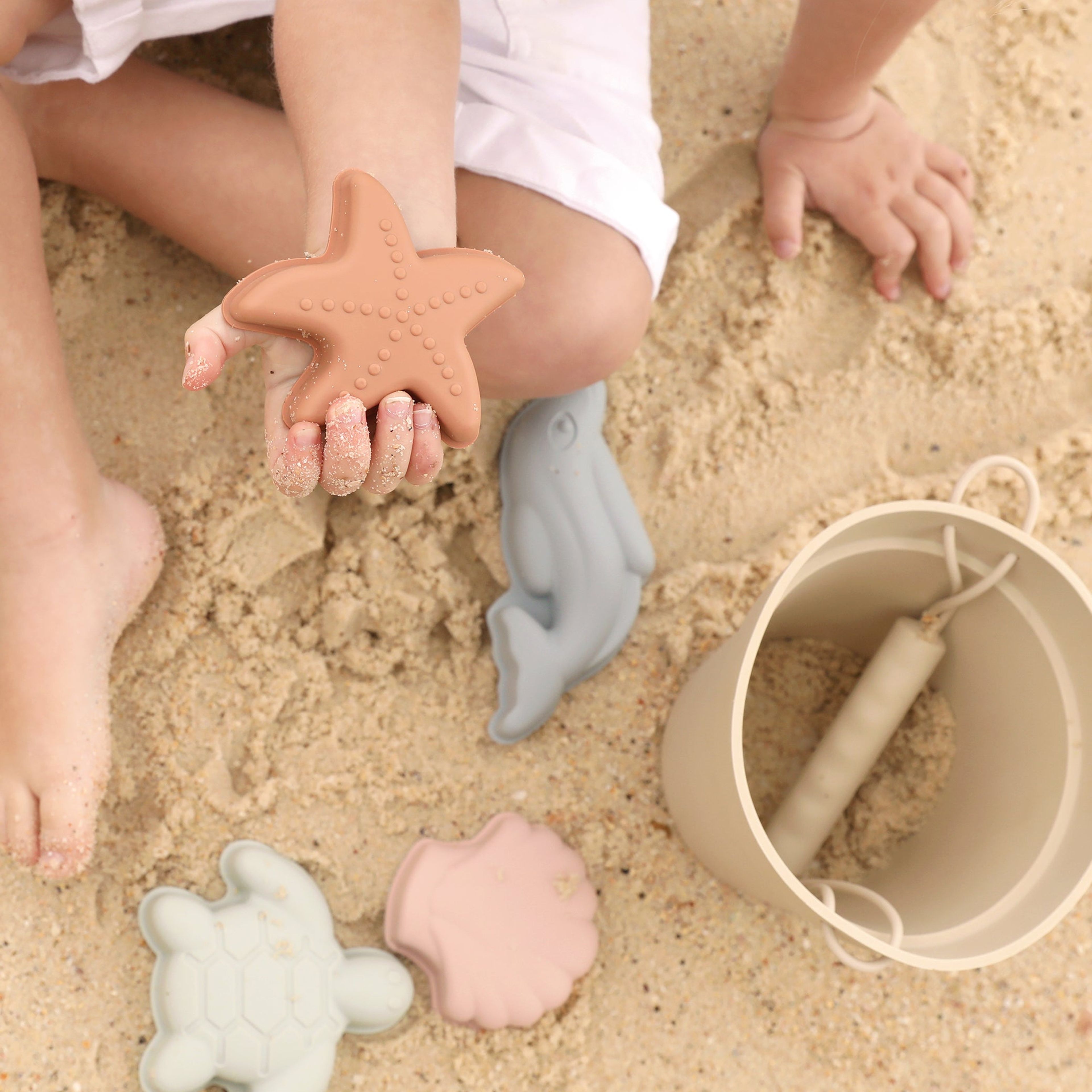 Silicone Kids Beach Toys - Parchment