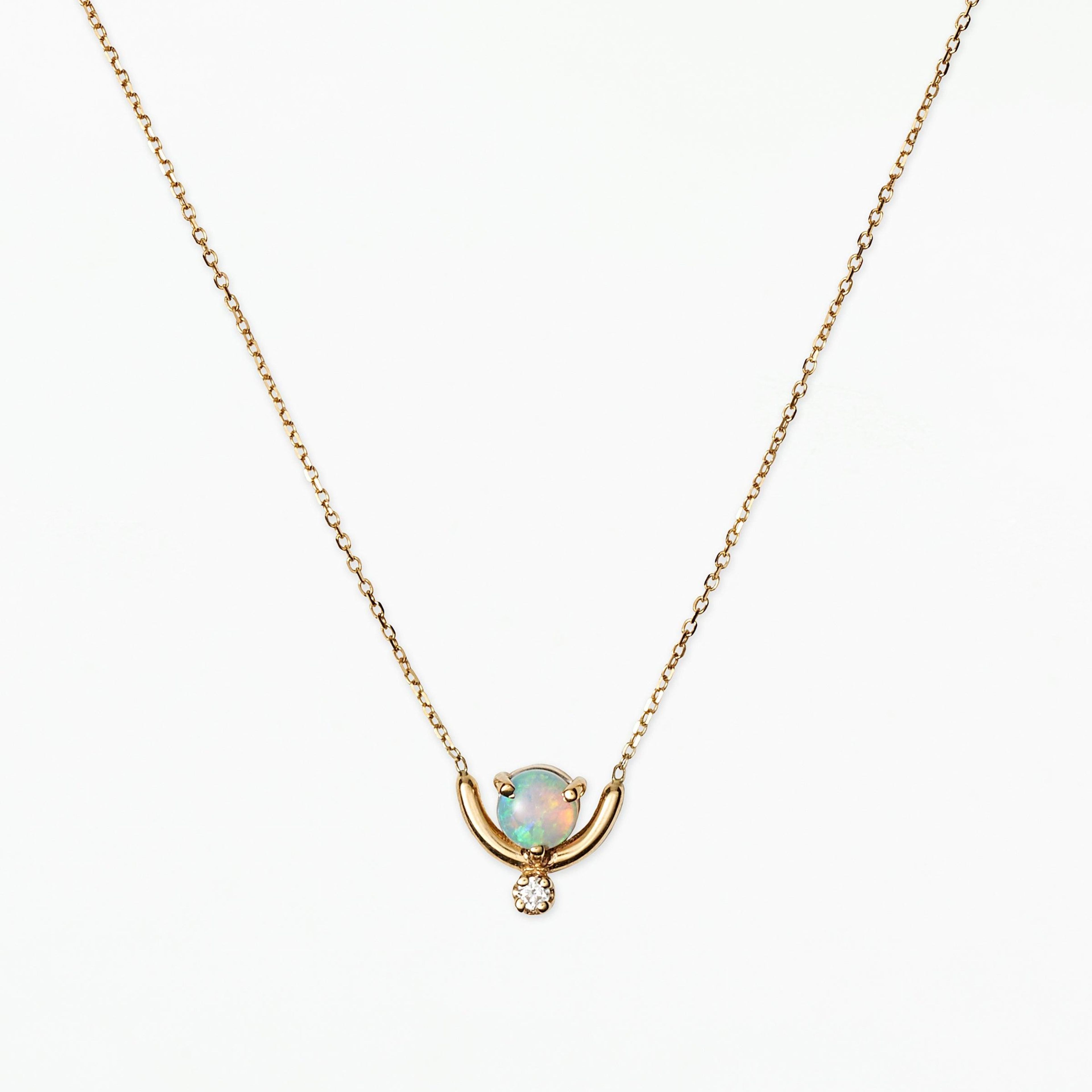 Nestled Opal and Diamond Necklace