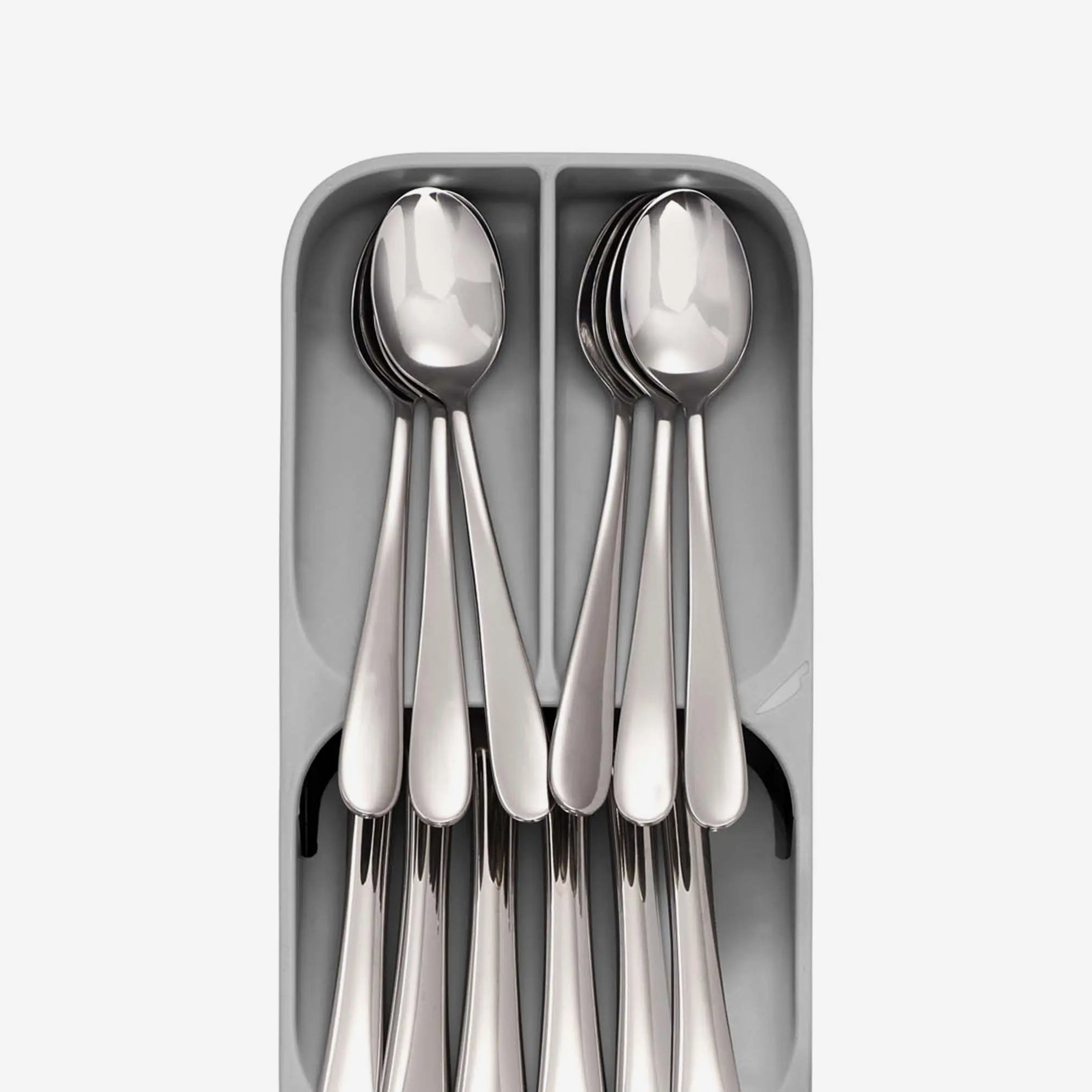 DrawerStore Gray Compact Cutlery Organizer