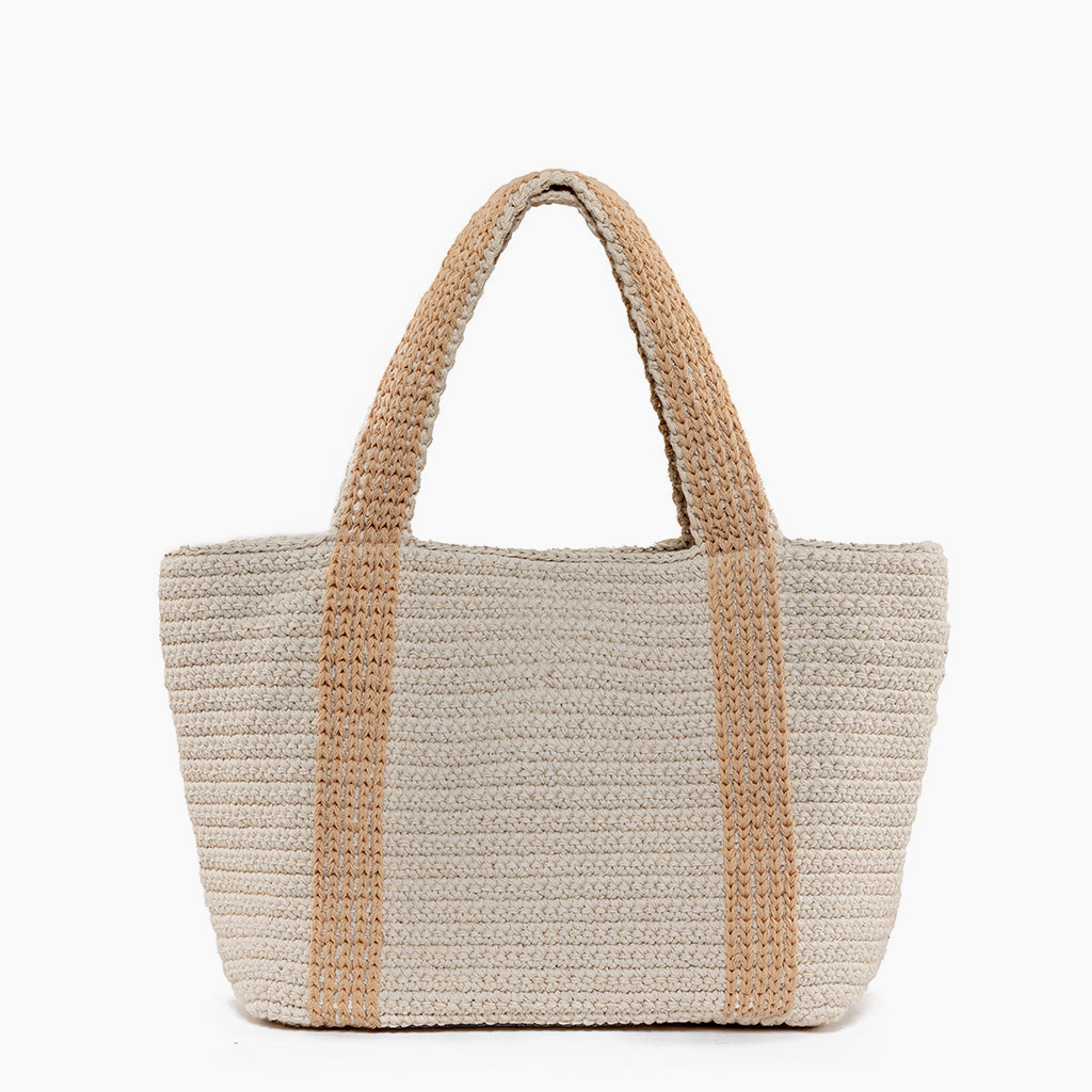 Madeline Crochet Tote Natural/Tan