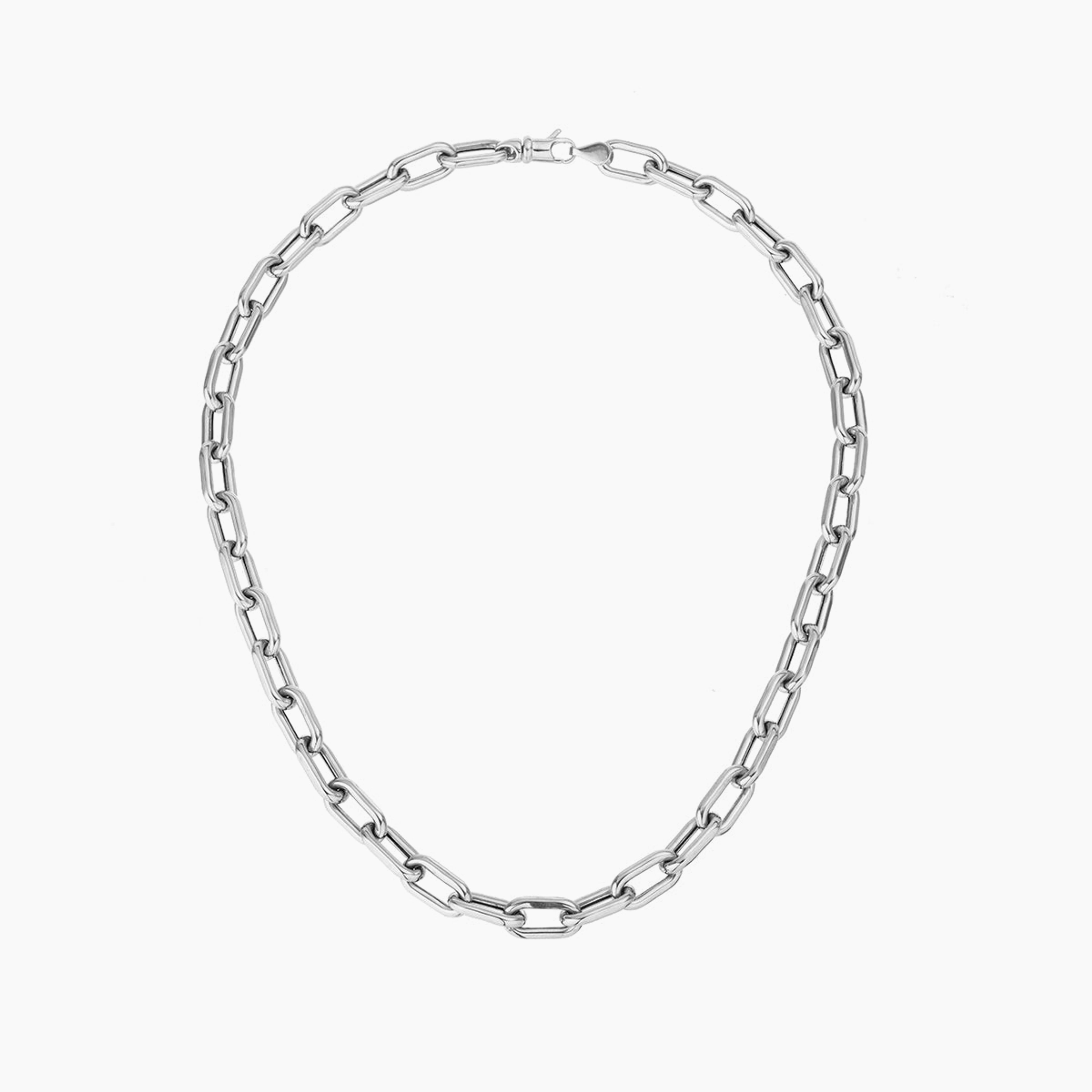 7mm Italian Chain Link Necklace in Sterling Silver