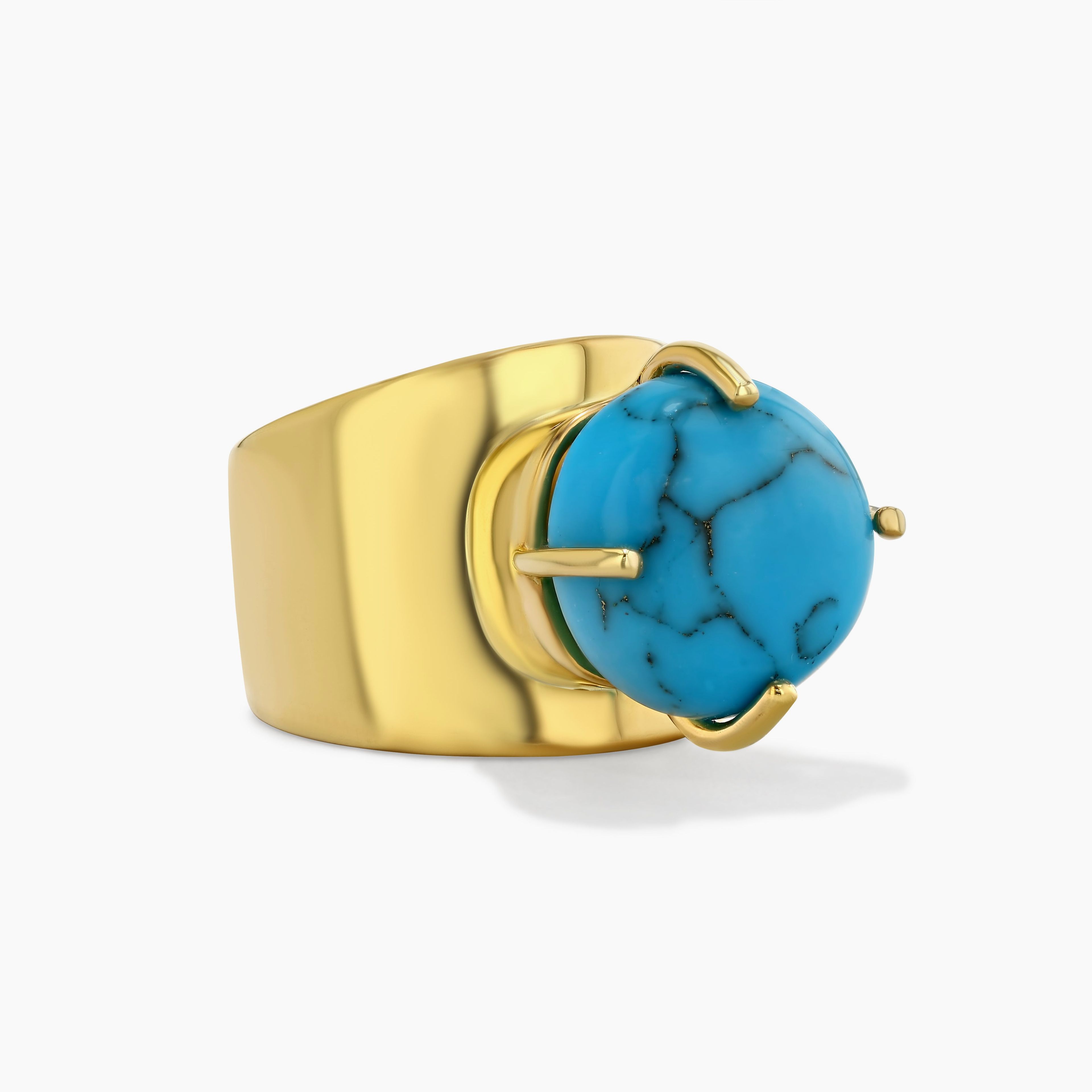 Allure Lilly Ring with Round Cut Turquoise - Size 6 left