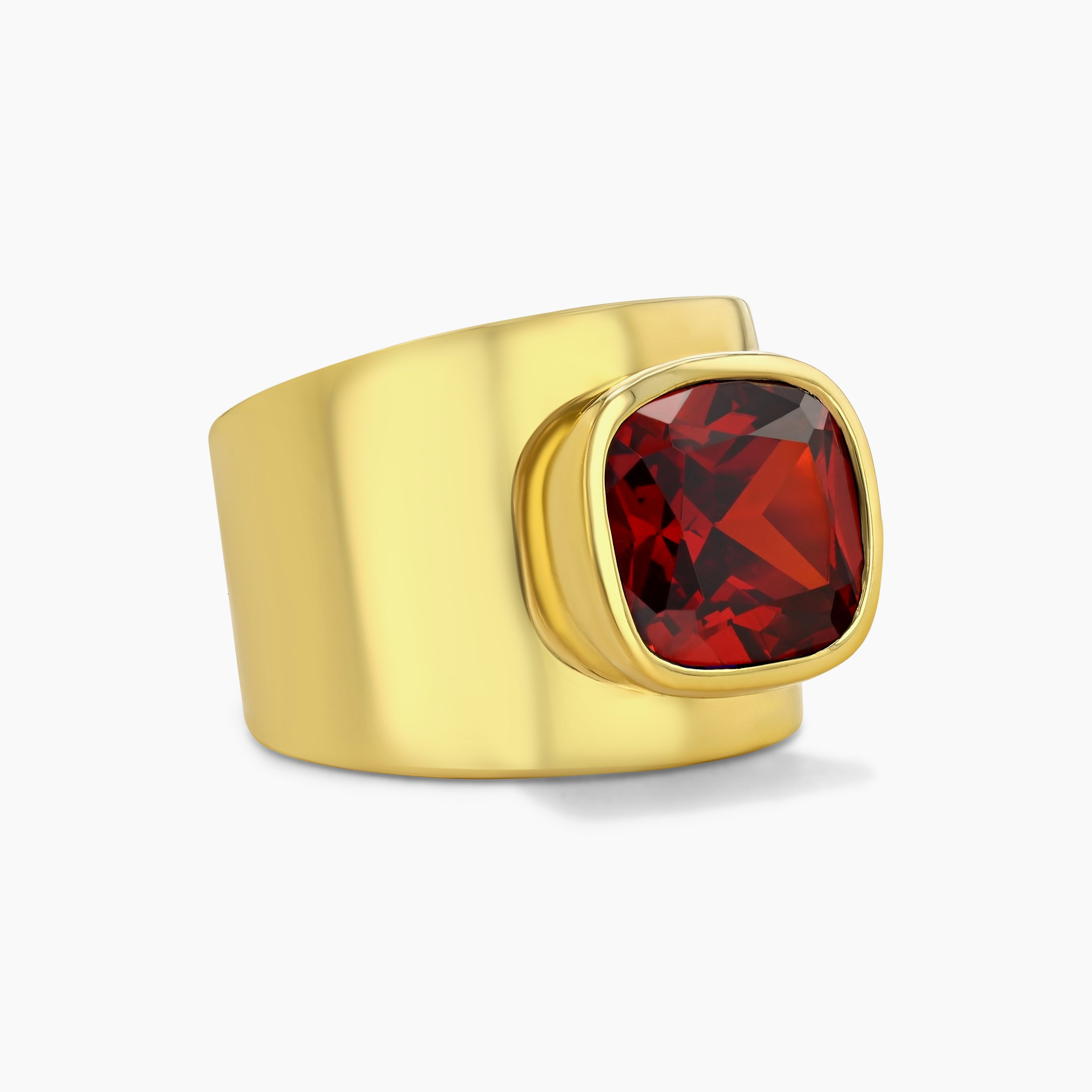 Lilly Ring in Gold Vermeil with Red Garnet