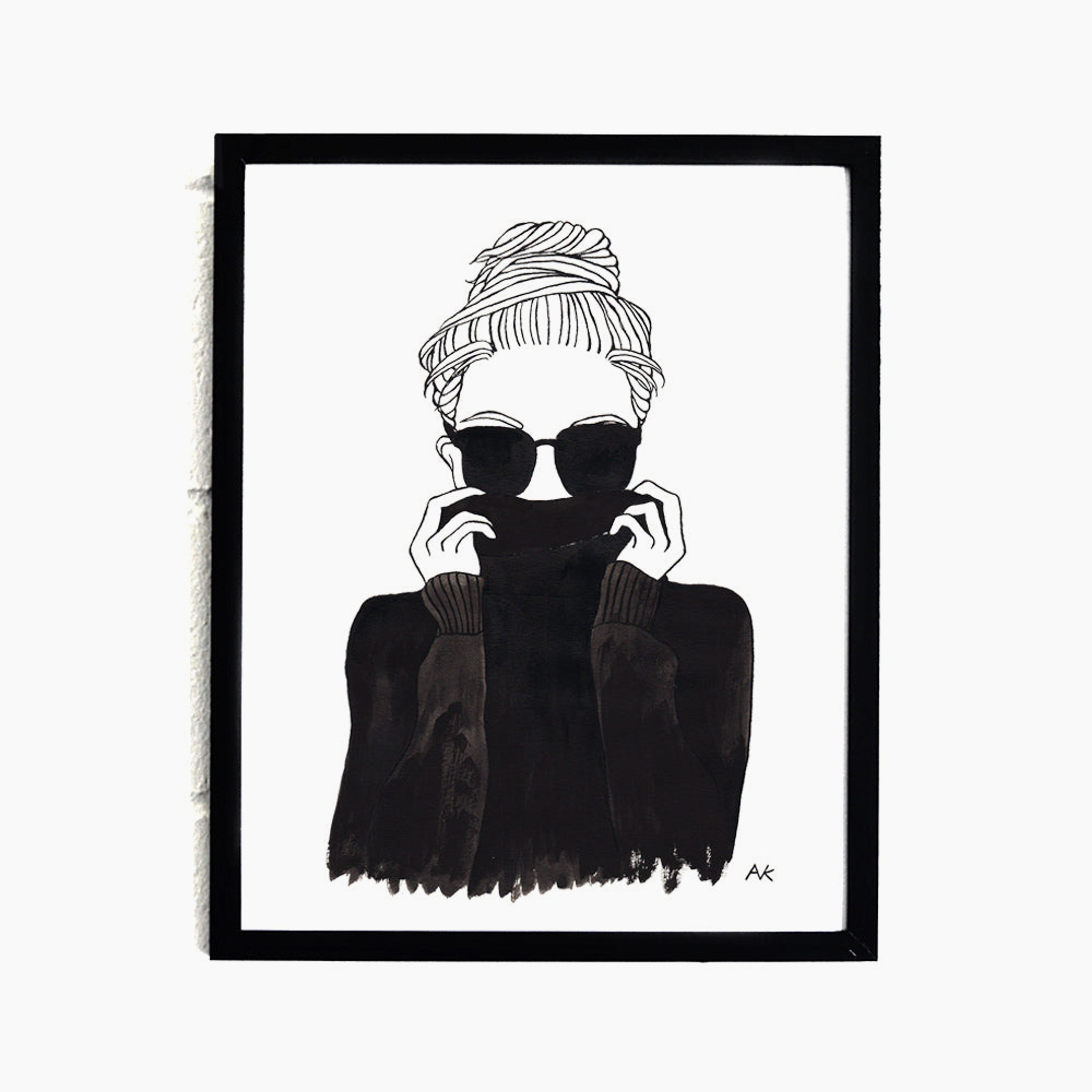 Black Turtleneck Woman Art Print